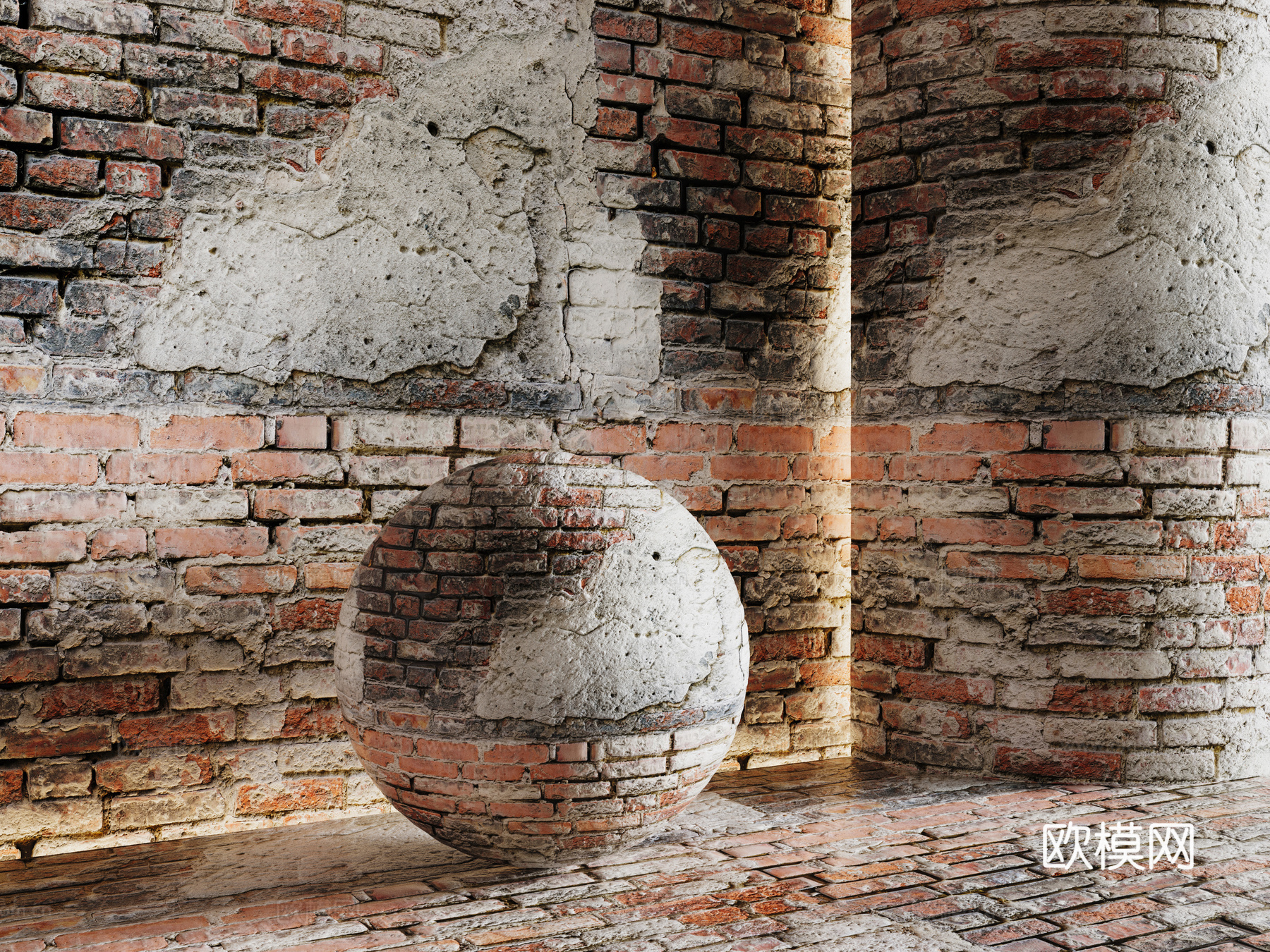 现代砖墙 红砖墙 仿古砖墙 文化砖墙 工业砖墙su模型