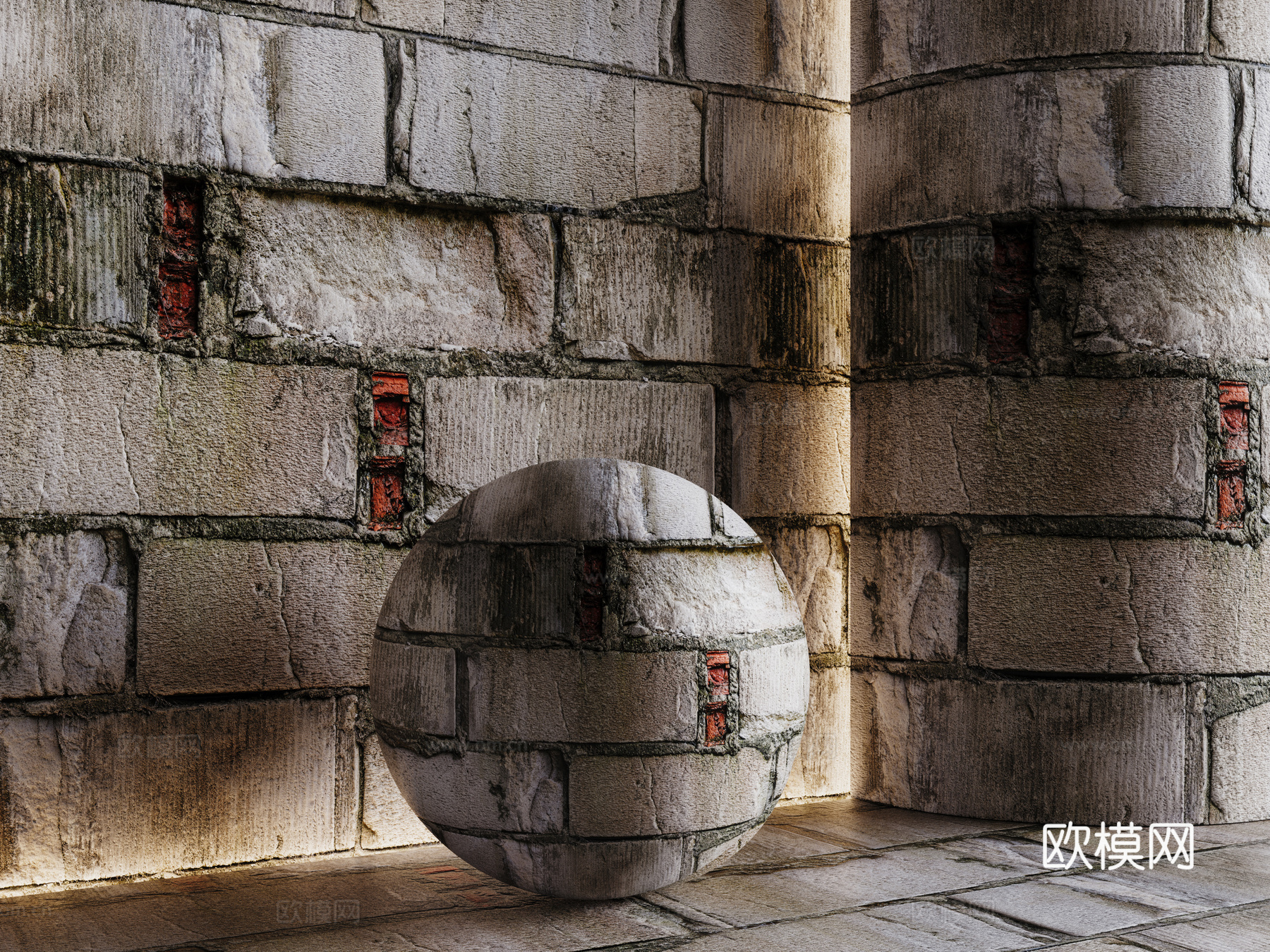 现代砖墙 红砖墙 仿古砖墙 文化砖墙 工业砖墙su模型