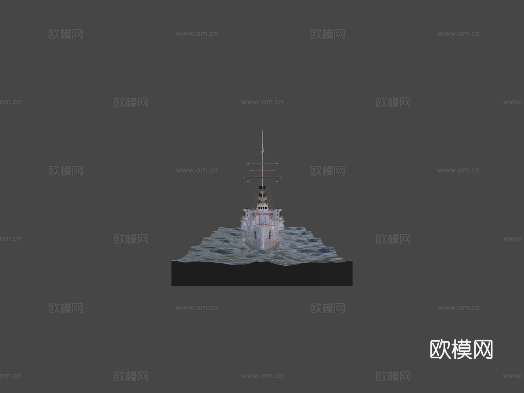 瓦良格巡洋舰战舰3d模型下载（渲染图6）