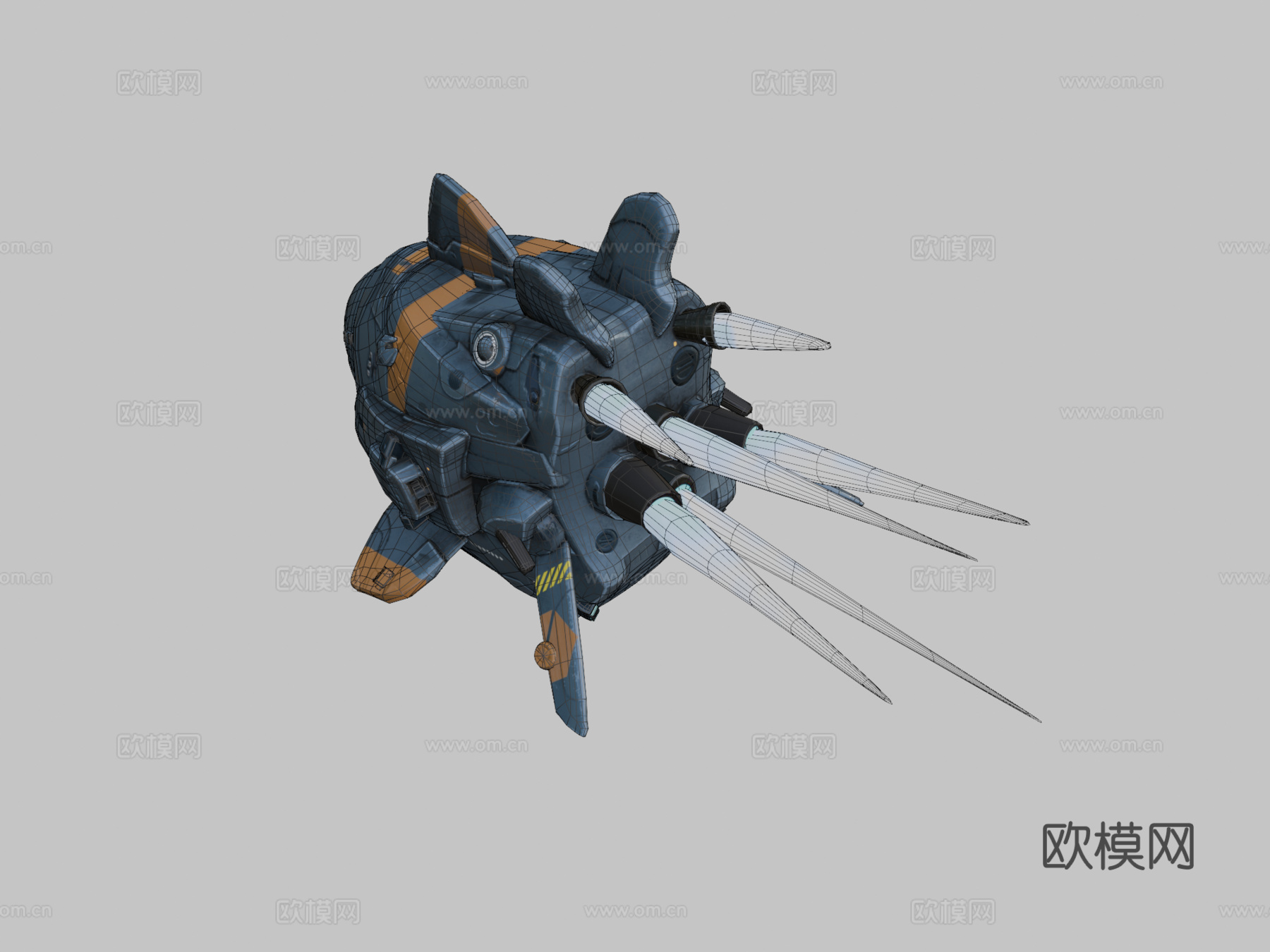 侦察船3d模型下载（渲染图2）