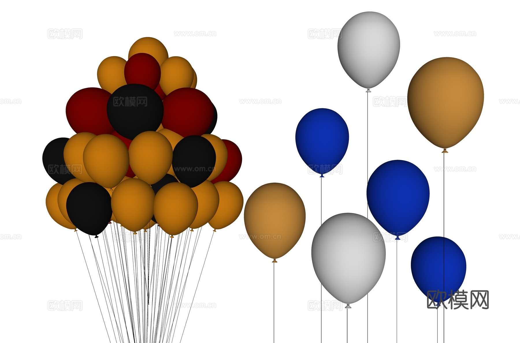 气球 气球装饰 美陈气球 现代气球su模型