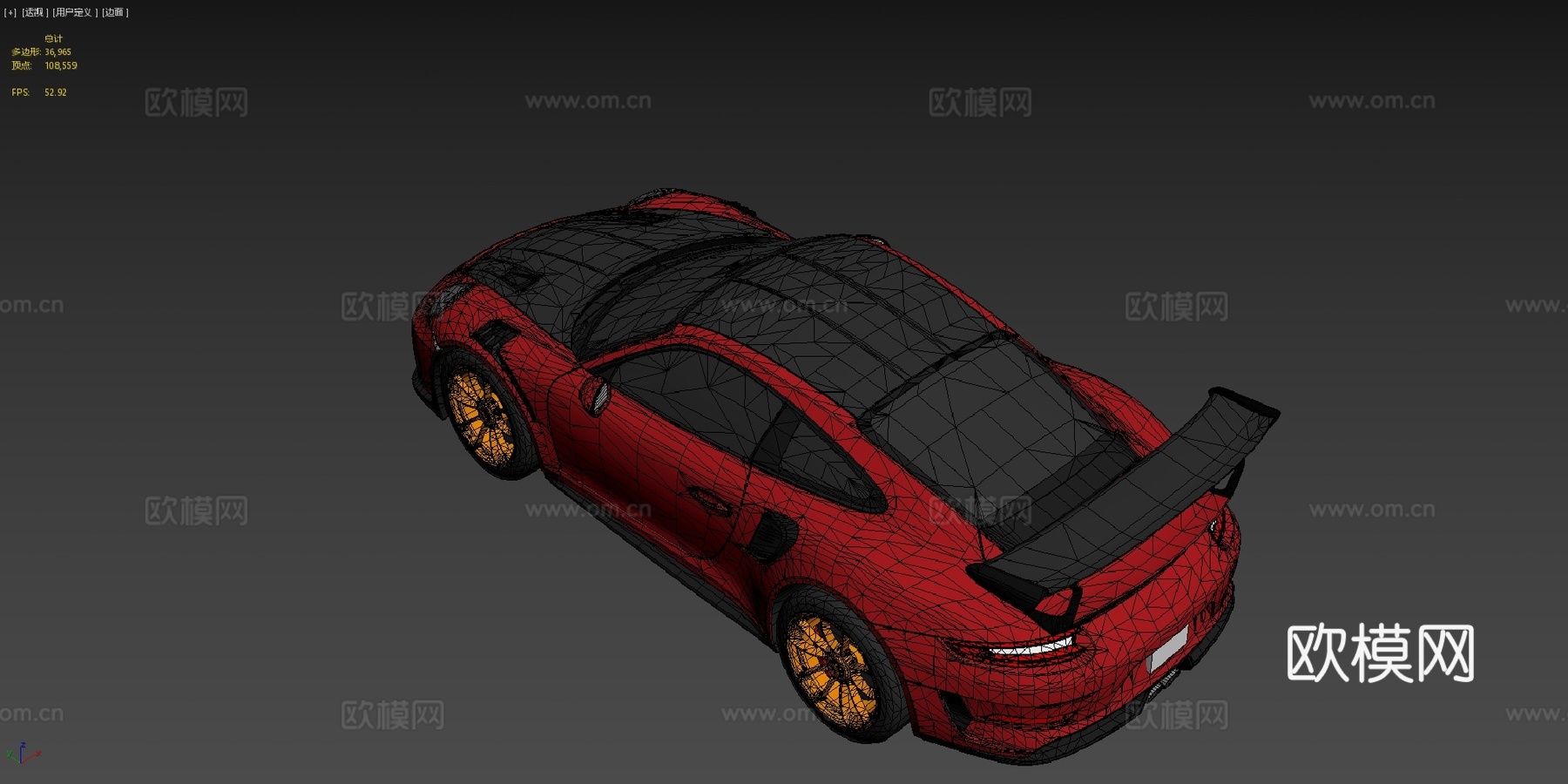 卡通 - 保时捷 911 GT3 RS 20183d模型下载（渲染图4）