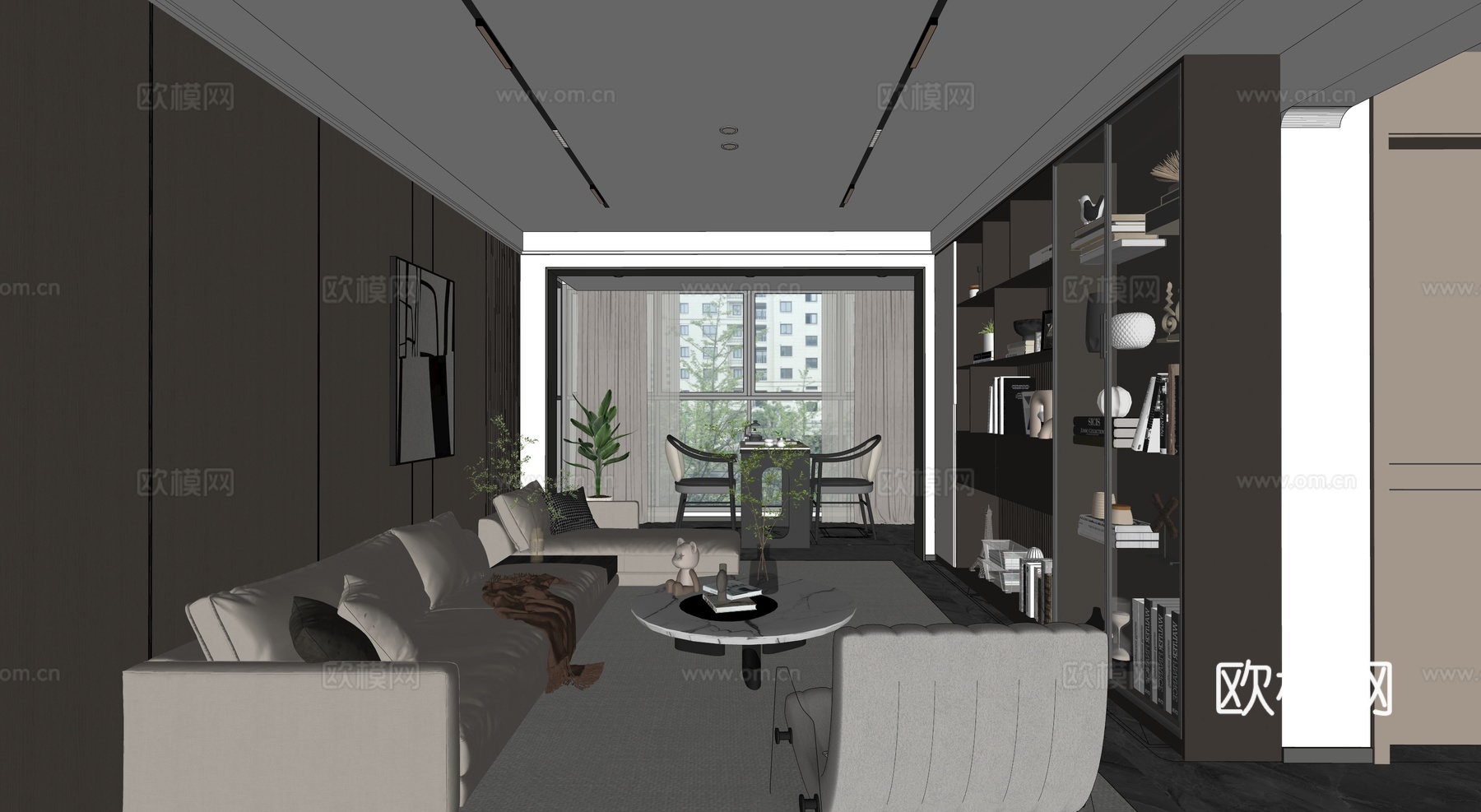 现代客厅su模型