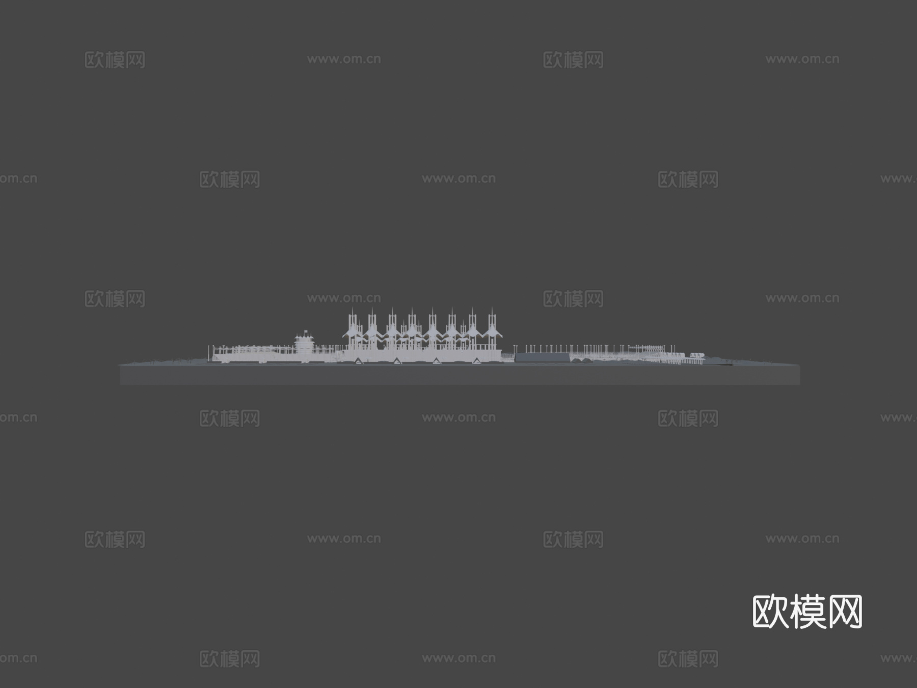 F1巴林低多边形赛道3d模型下载（渲染图6）