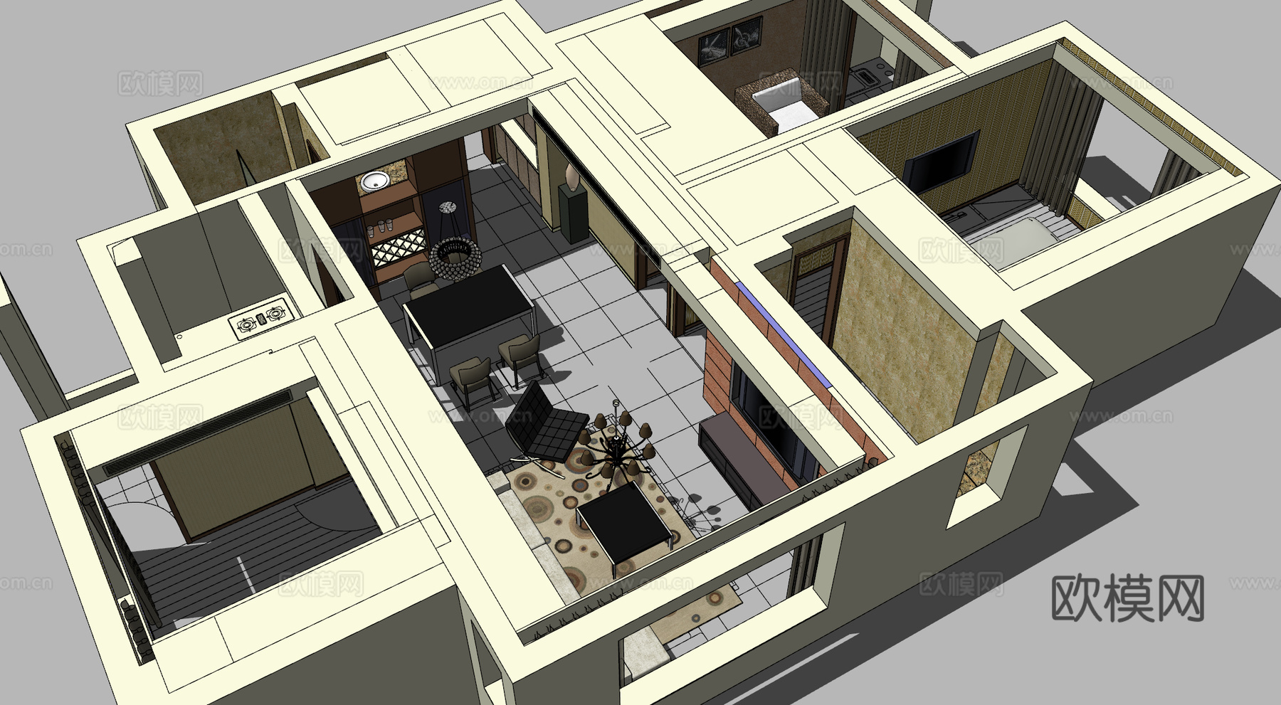 家装 家装方案 室内设计 模型su模型