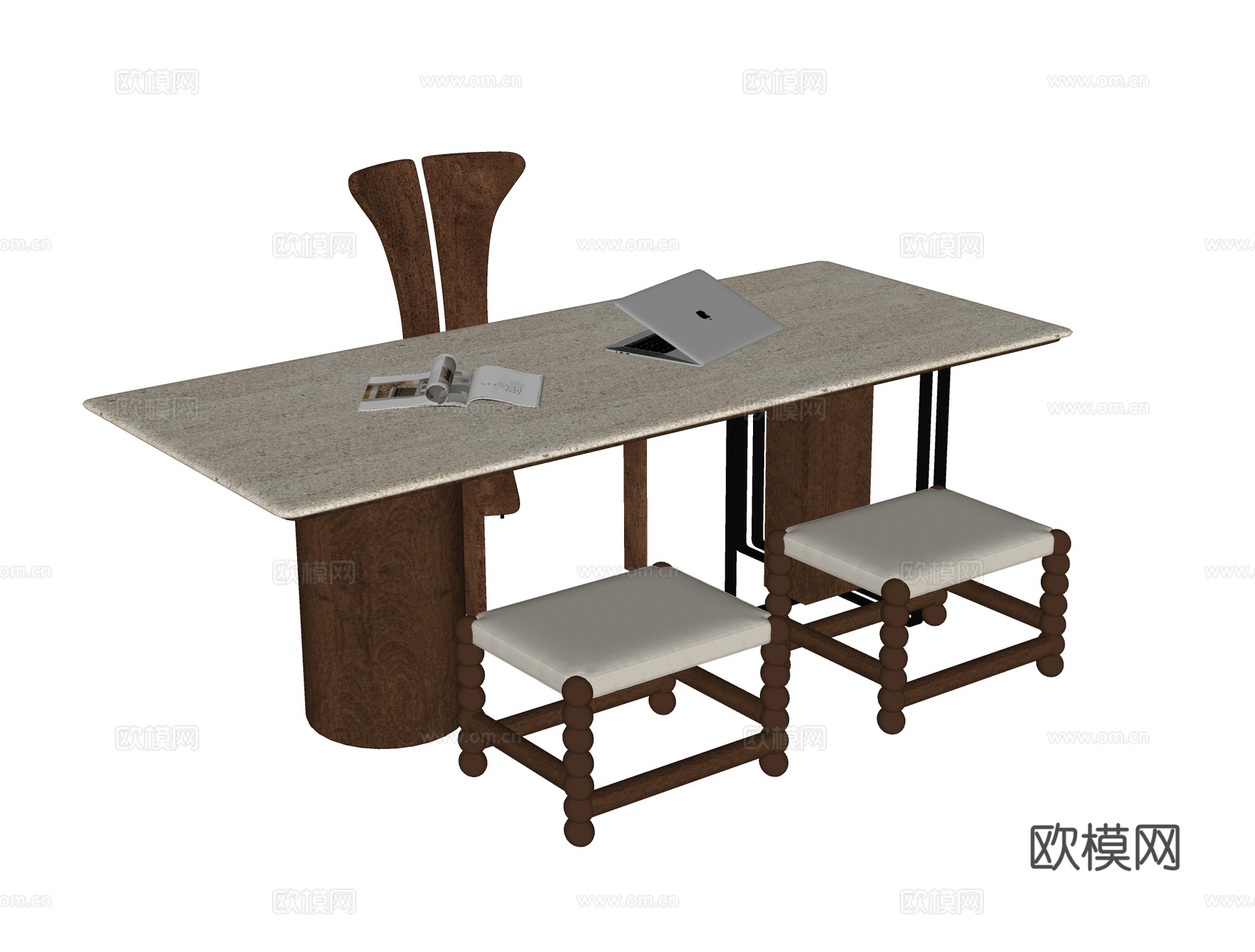 现代书桌椅su模型