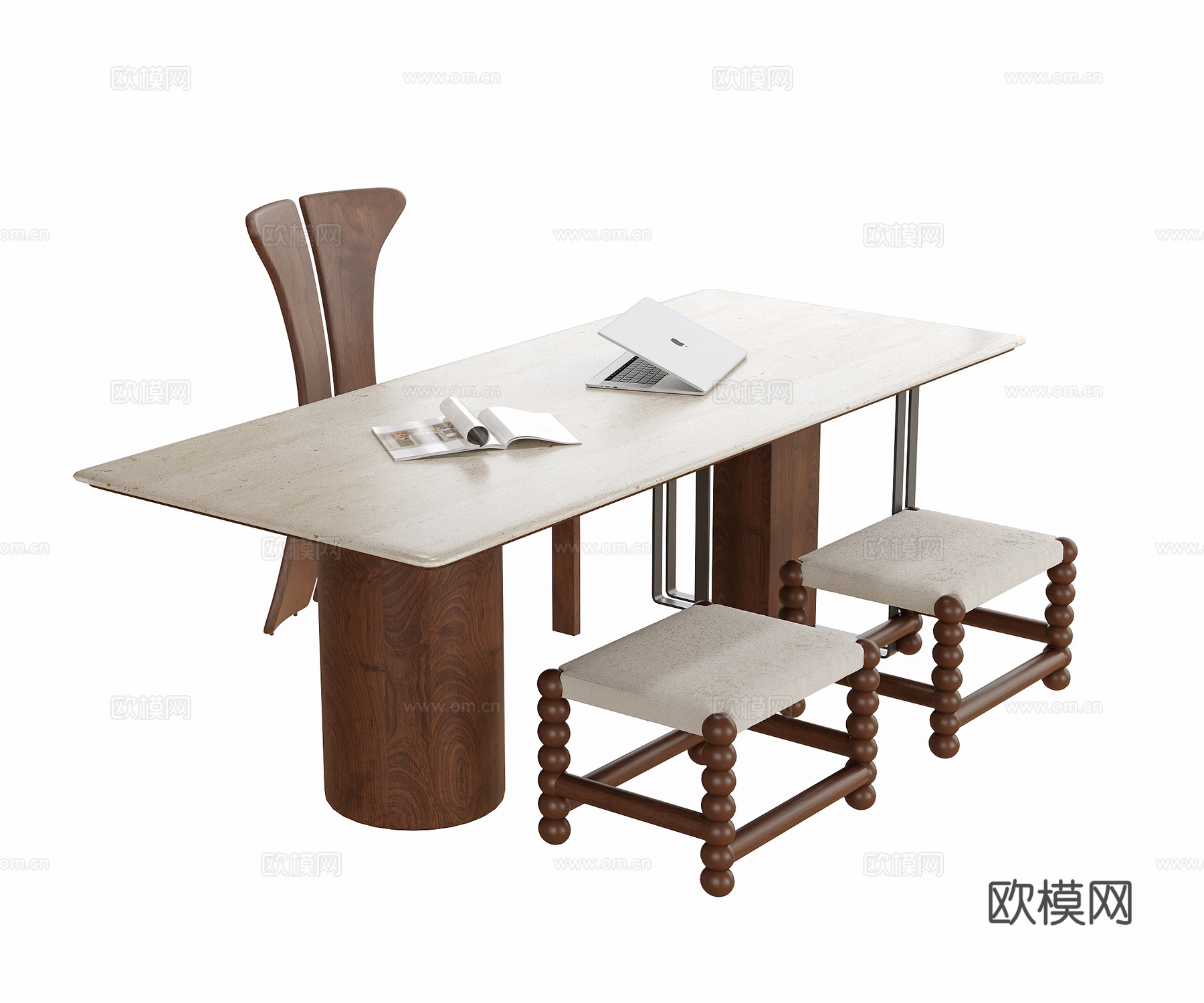 现代书桌椅su模型
