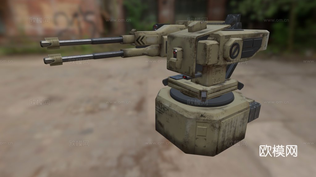 哨兵炮塔 - '达尔文'自动加农炮3d模型下载（渲染图1）