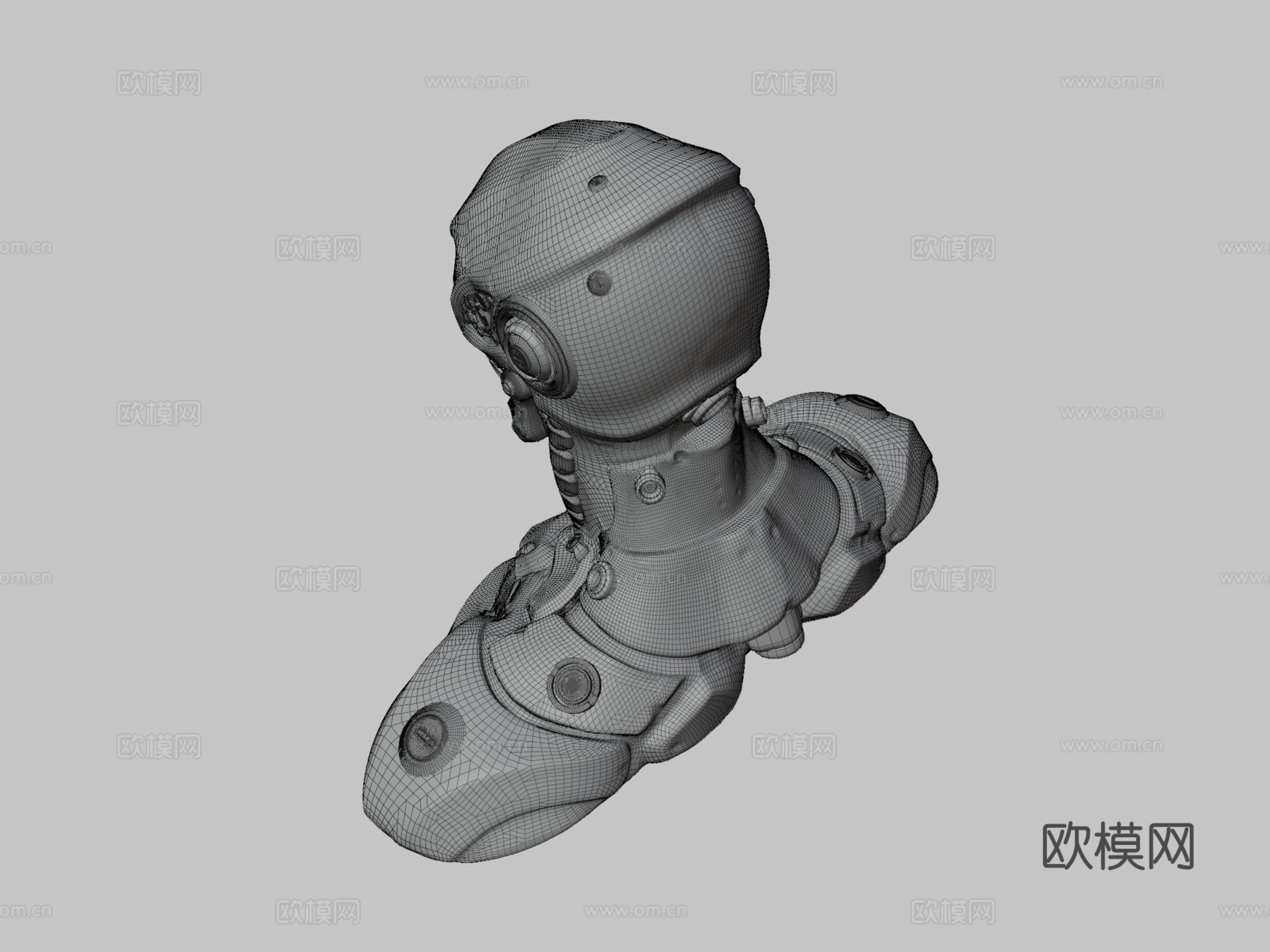 科幻飞梭半身像3d模型下载（渲染图3）