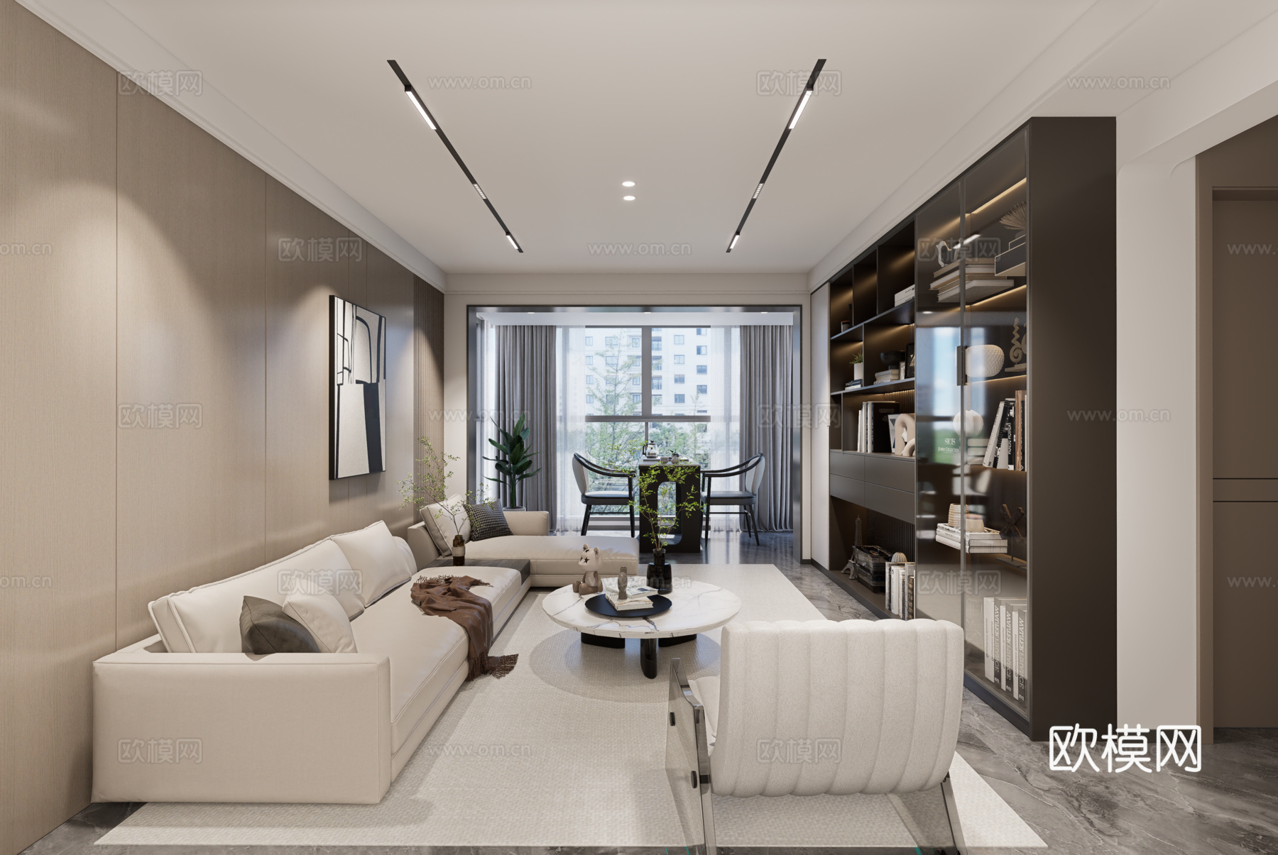 现代客厅su模型