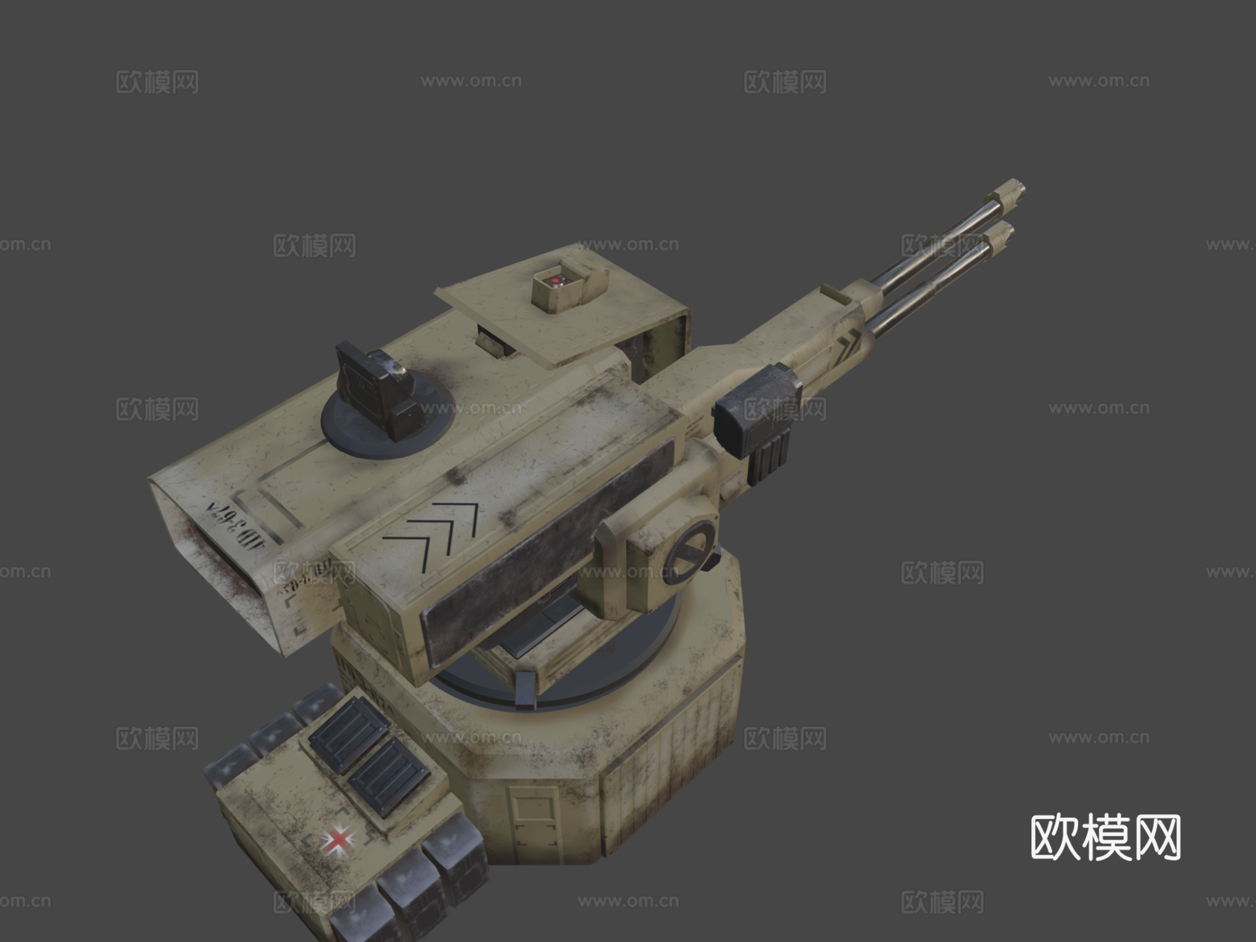 哨兵炮塔 - '达尔文'自动加农炮3d模型下载（渲染图8）