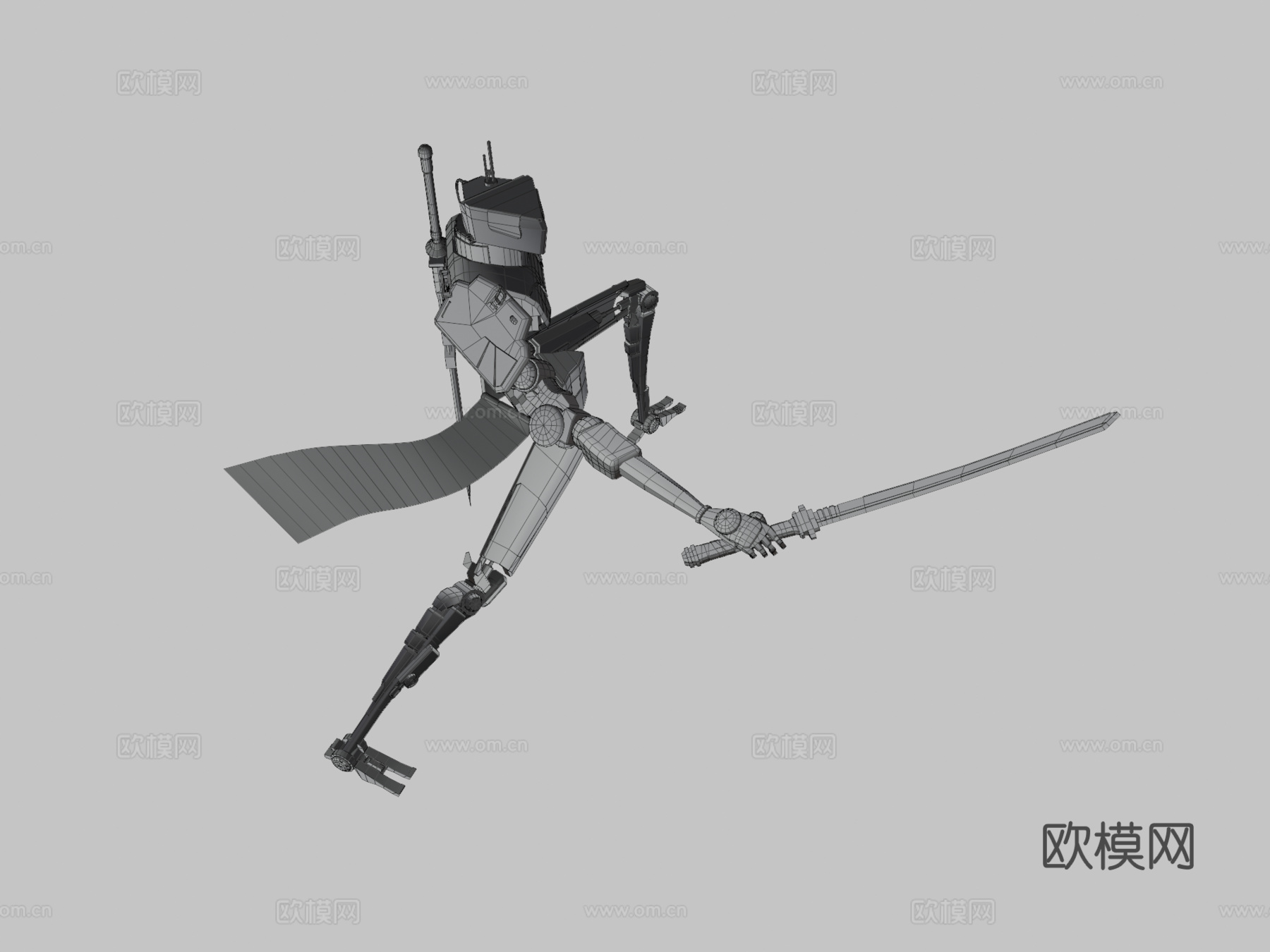 机器人武士 - サムライロボット -3d模型下载（渲染图3）