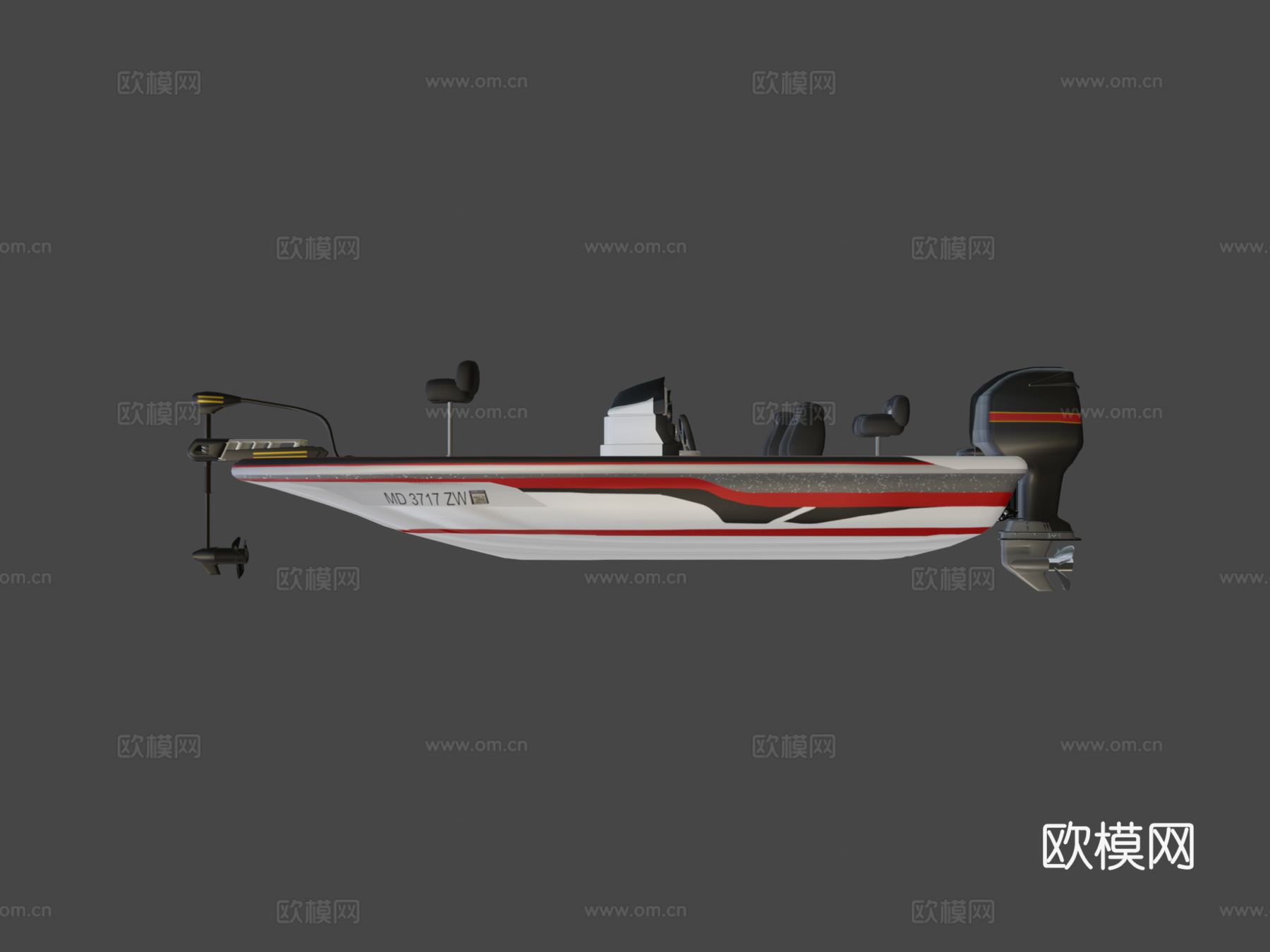 低音船3d模型下载（渲染图6）