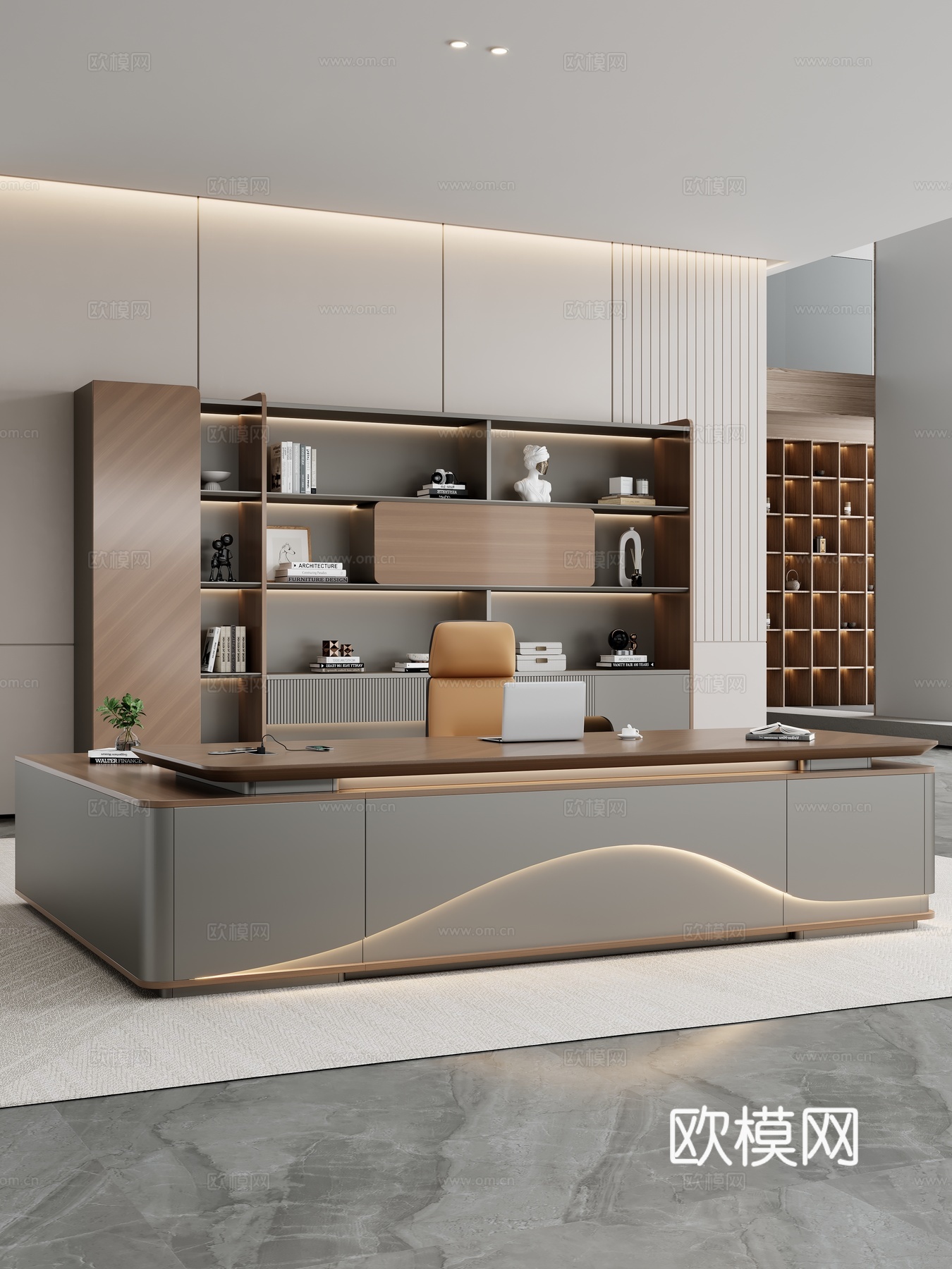 现代 办公室 办公桌椅 老板桌 大班桌 总栽桌 经理桌 班桌3d模型