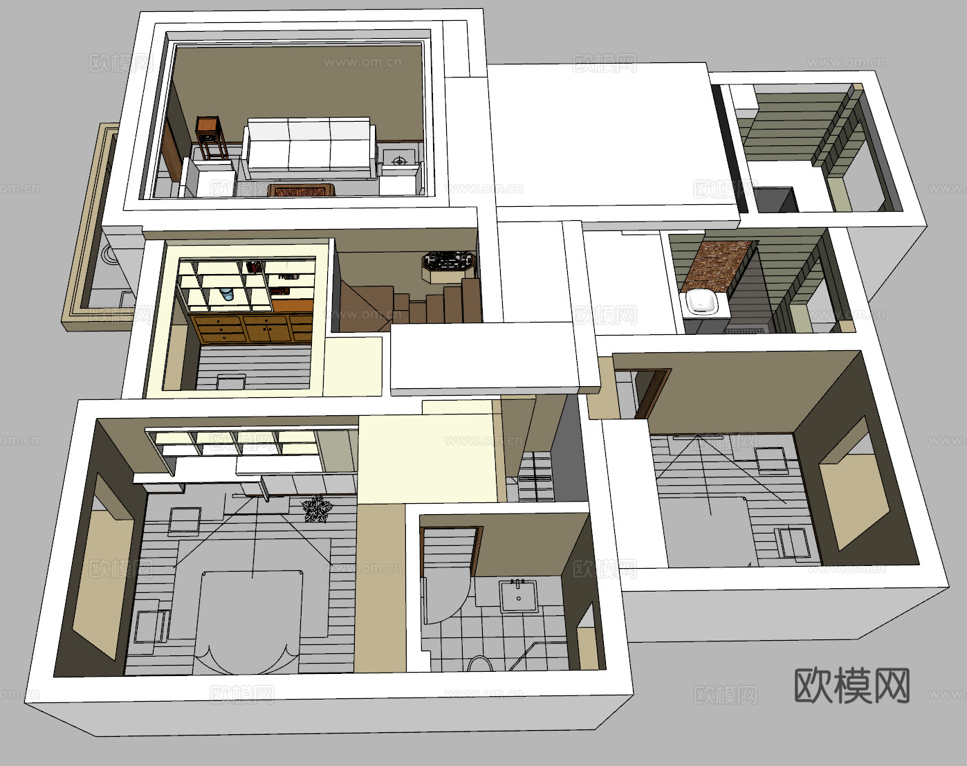 家装方案 室内设计su模型
