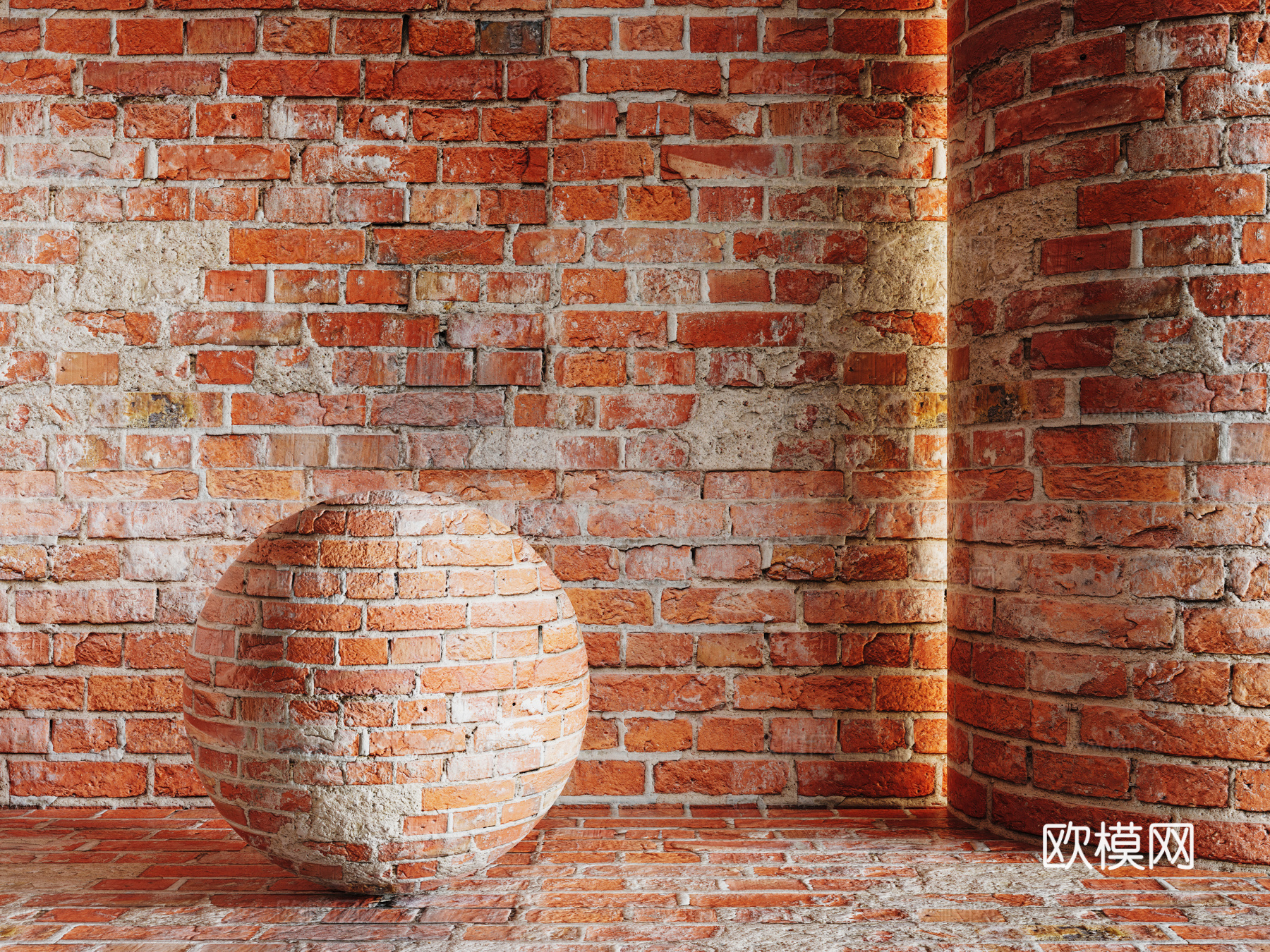 现代砖墙 红砖墙 仿古砖墙 文化砖墙 工业砖墙su模型