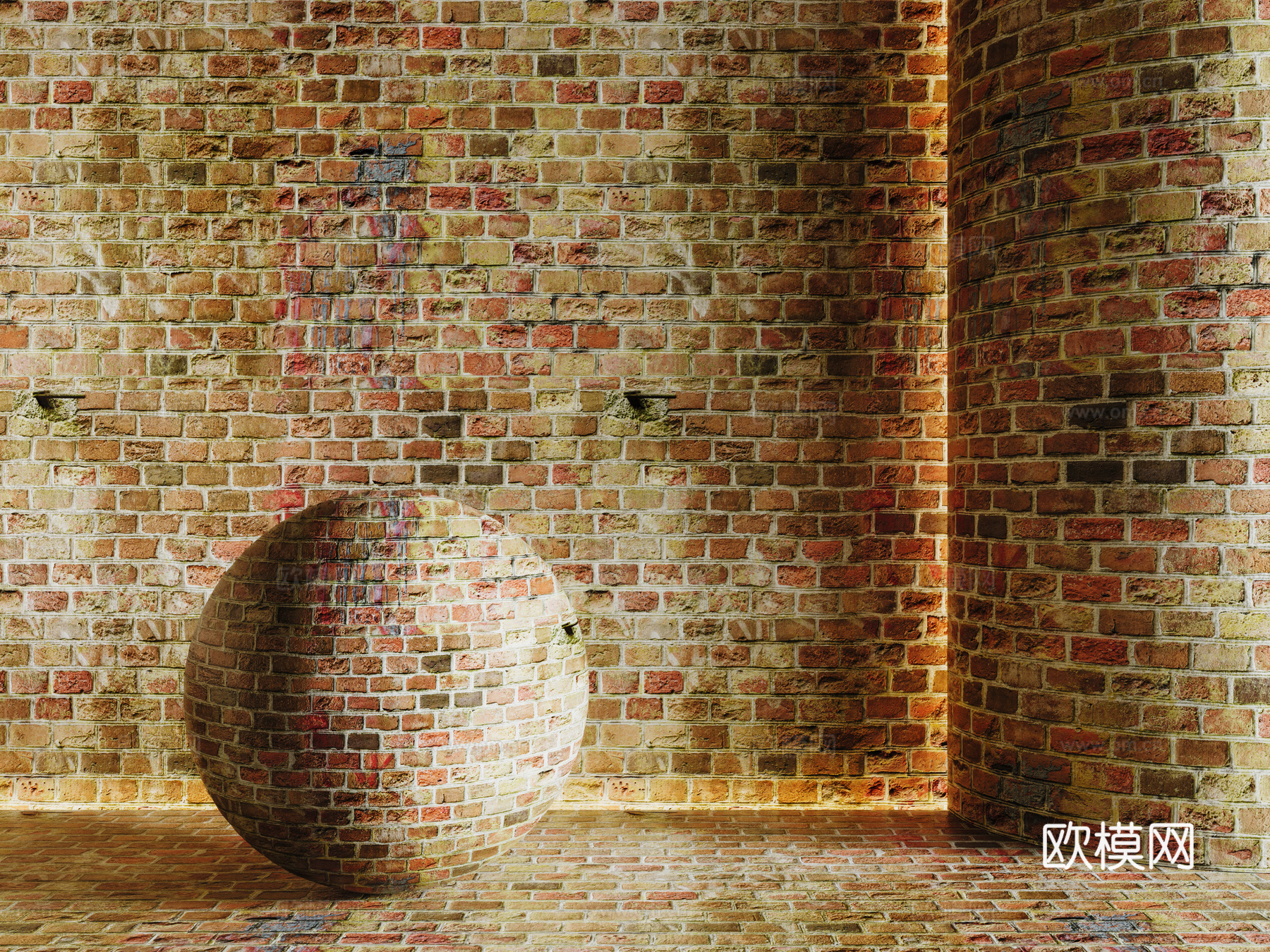 现代砖墙 红砖墙 仿古砖墙 文化砖墙 工业砖墙su模型