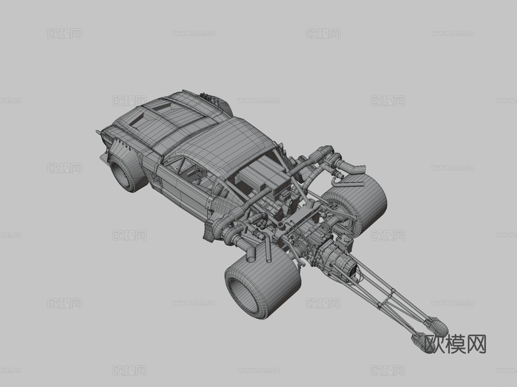 小丑的汽车3d模型下载（渲染图3）