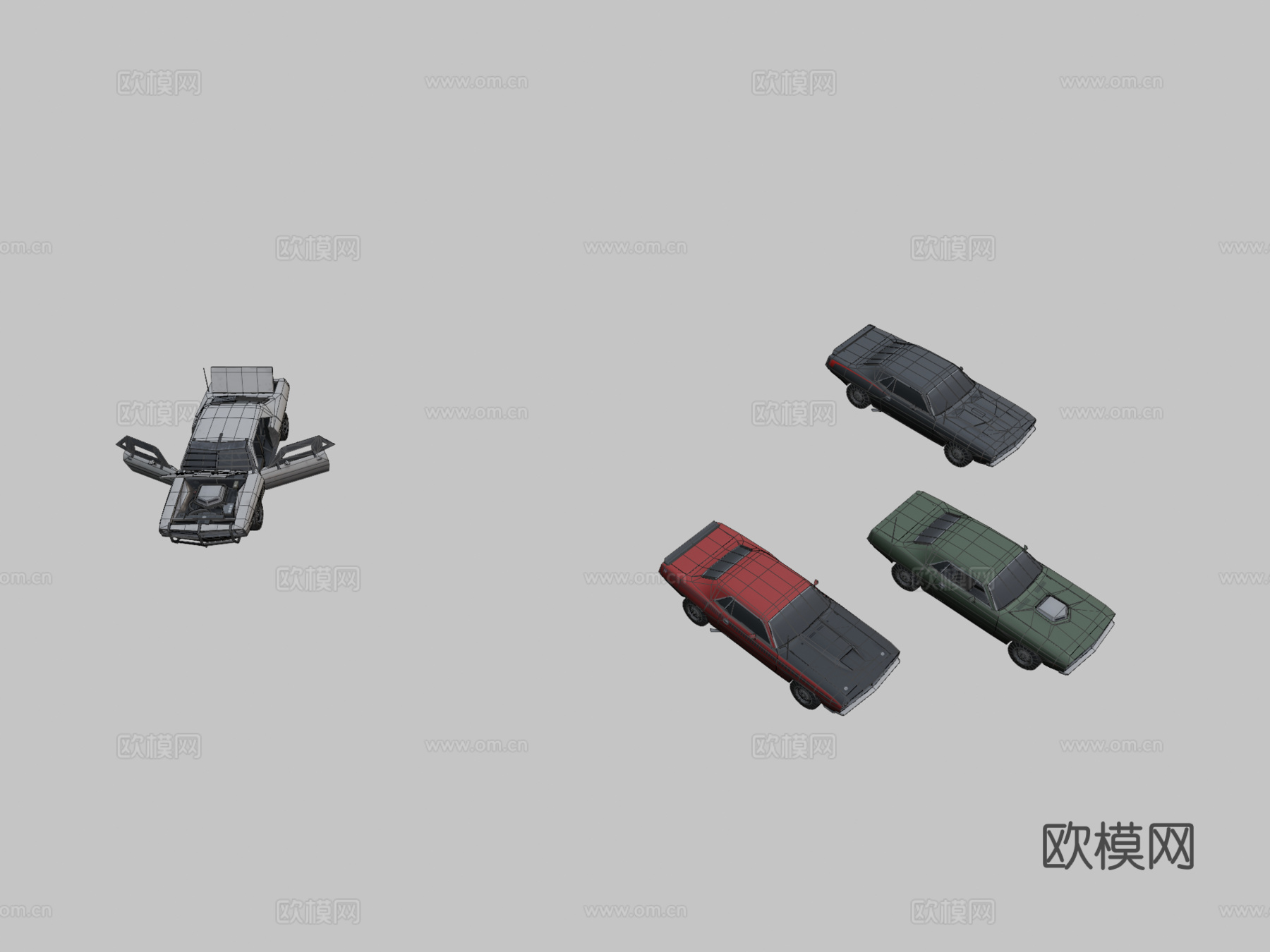 '70普利茅斯梭鱼3d模型下载（渲染图2）