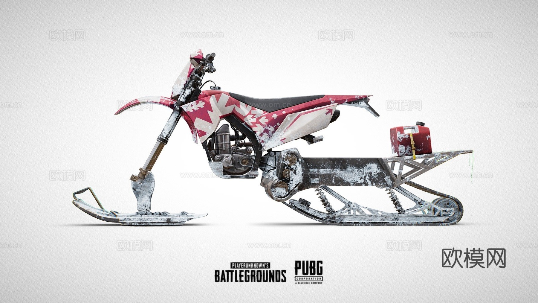 绝地求生雪地摩托（官方）3d模型下载（渲染图1）