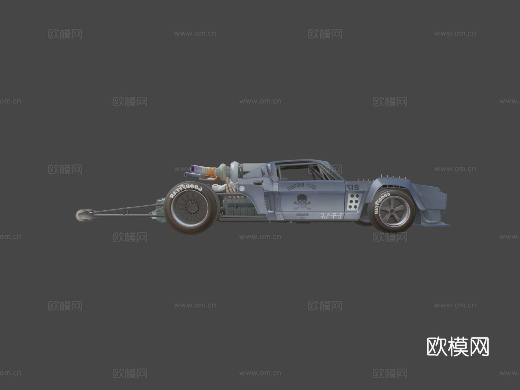 小丑的汽车3d模型下载（渲染图6）