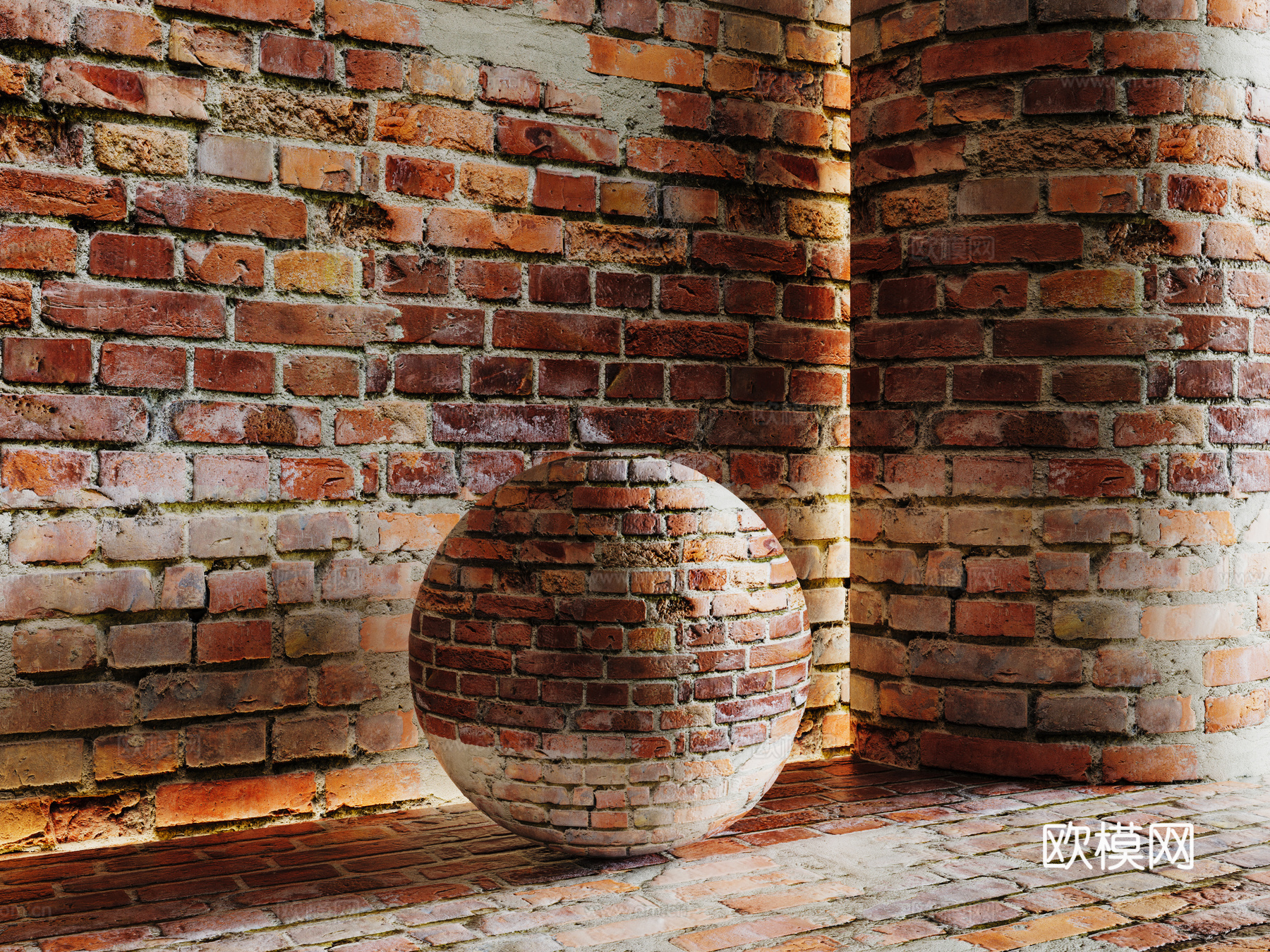 现代砖墙 红砖墙 仿古砖墙 文化砖墙 工业砖墙su模型