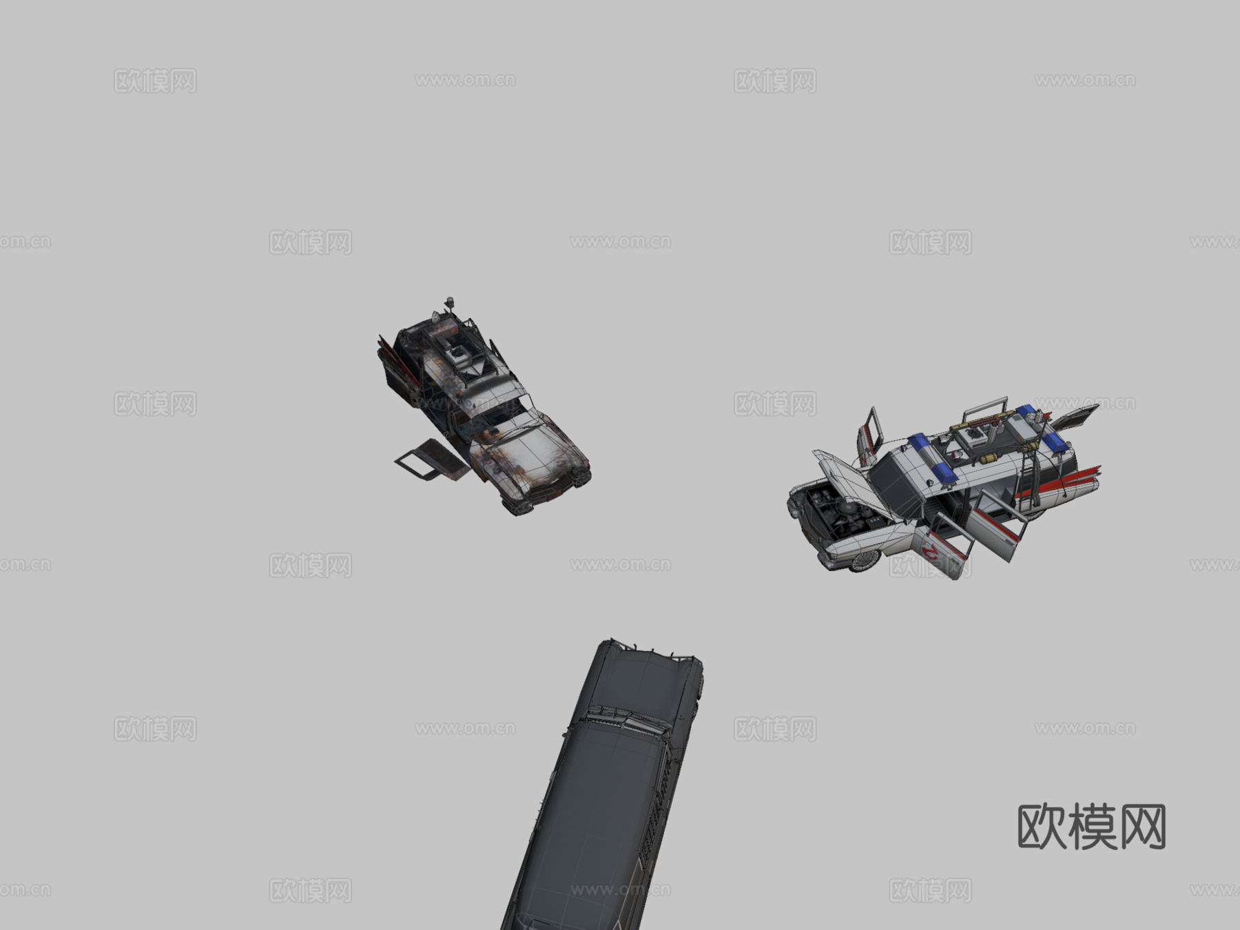 '59款凯迪拉克米勒-流星配ECTO13d模型下载（渲染图2）