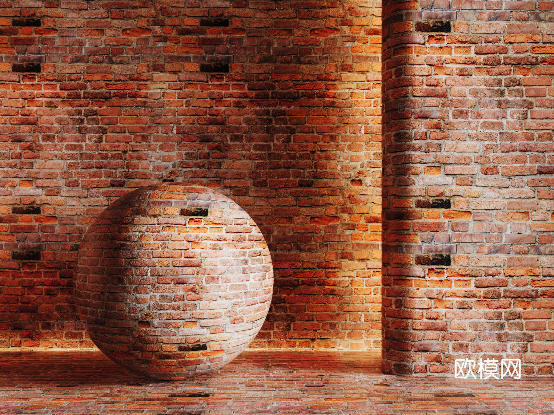 现代砖墙 红砖墙 仿古砖墙 文化砖墙 工业砖墙su模型
