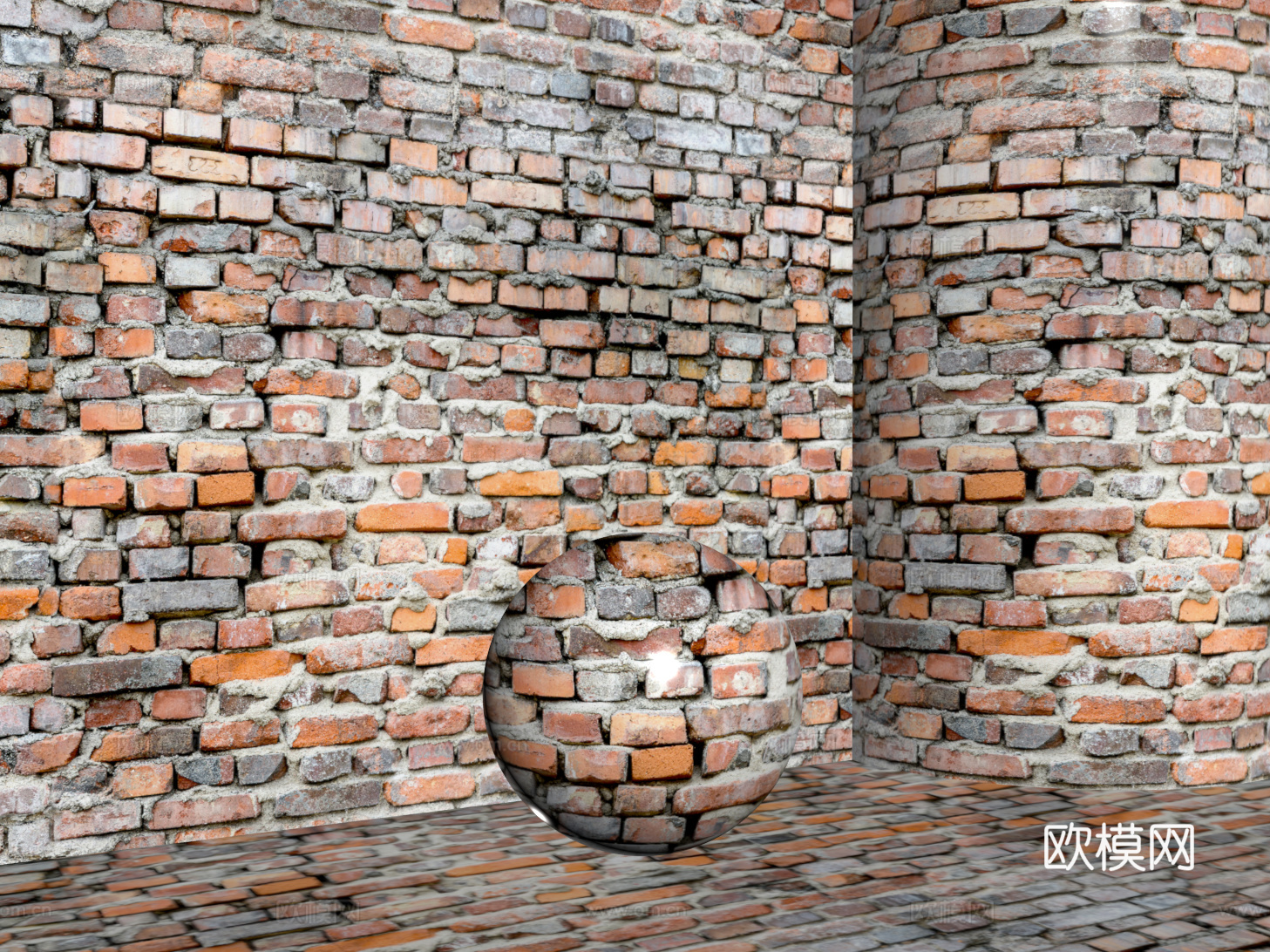 现代砖墙 红砖墙 仿古砖墙 文化砖墙 工业砖墙su模型