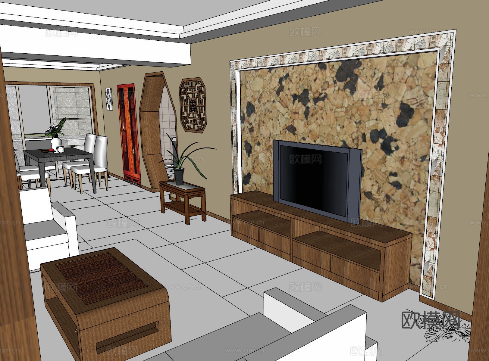 家装方案 室内设计su模型