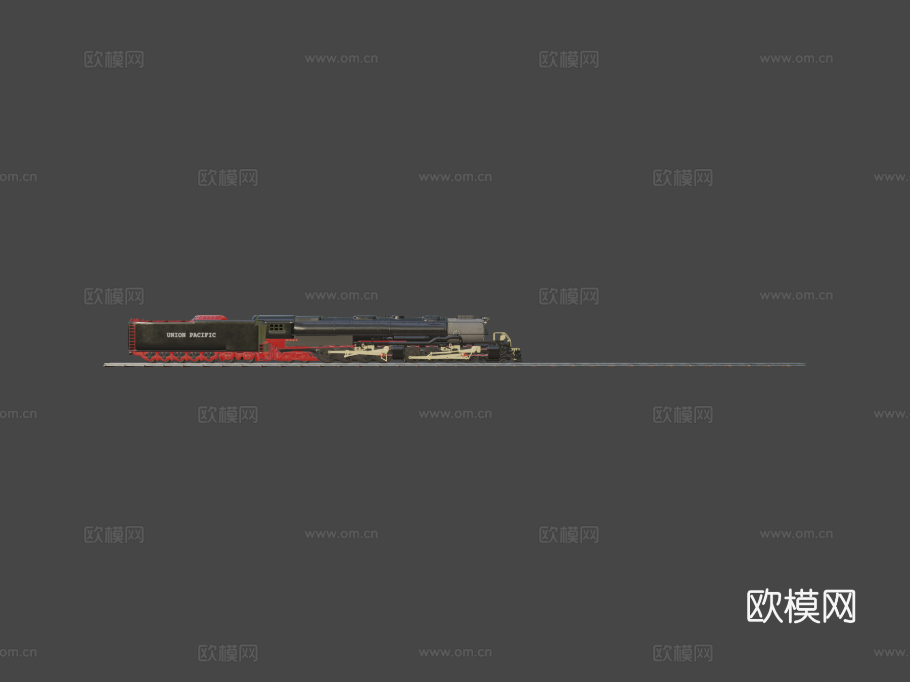 蒸汽机车'联合太平洋大男孩'3d模型下载（渲染图6）