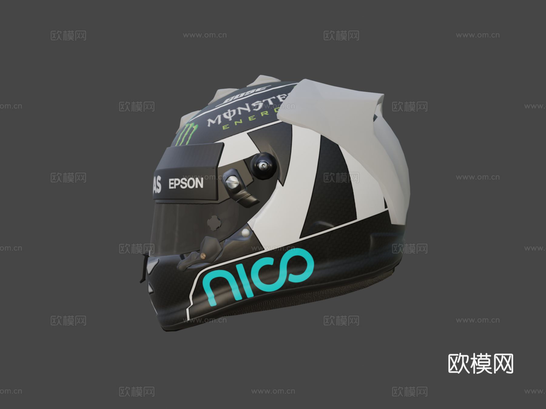 尼科·罗斯伯格 F1 头盔3d模型下载（渲染图6）