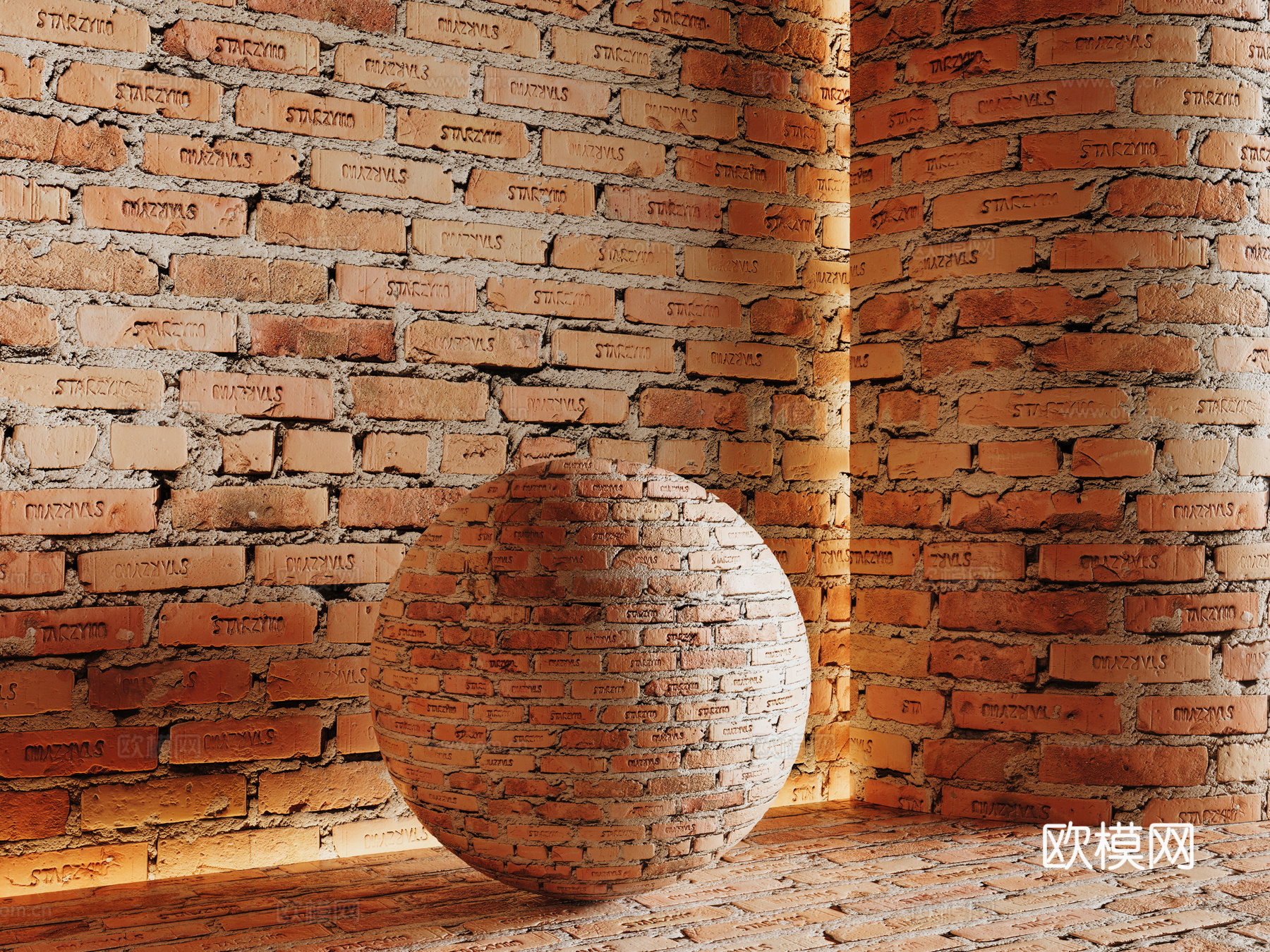 现代砖墙 红砖墙 仿古砖墙 文化砖墙 工业砖墙su模型