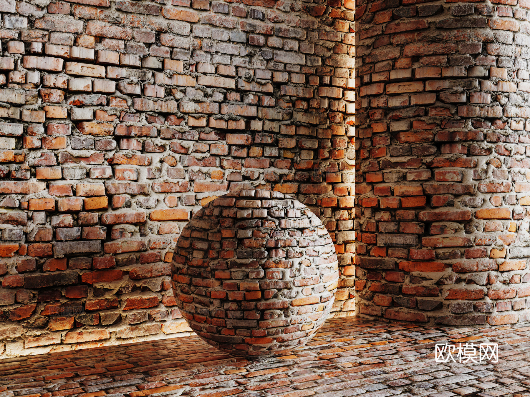 现代砖墙 红砖墙 仿古砖墙 文化砖墙 工业砖墙su模型