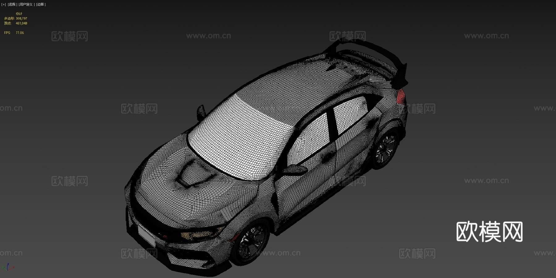 本田思域Type-R3d模型下载（渲染图4）