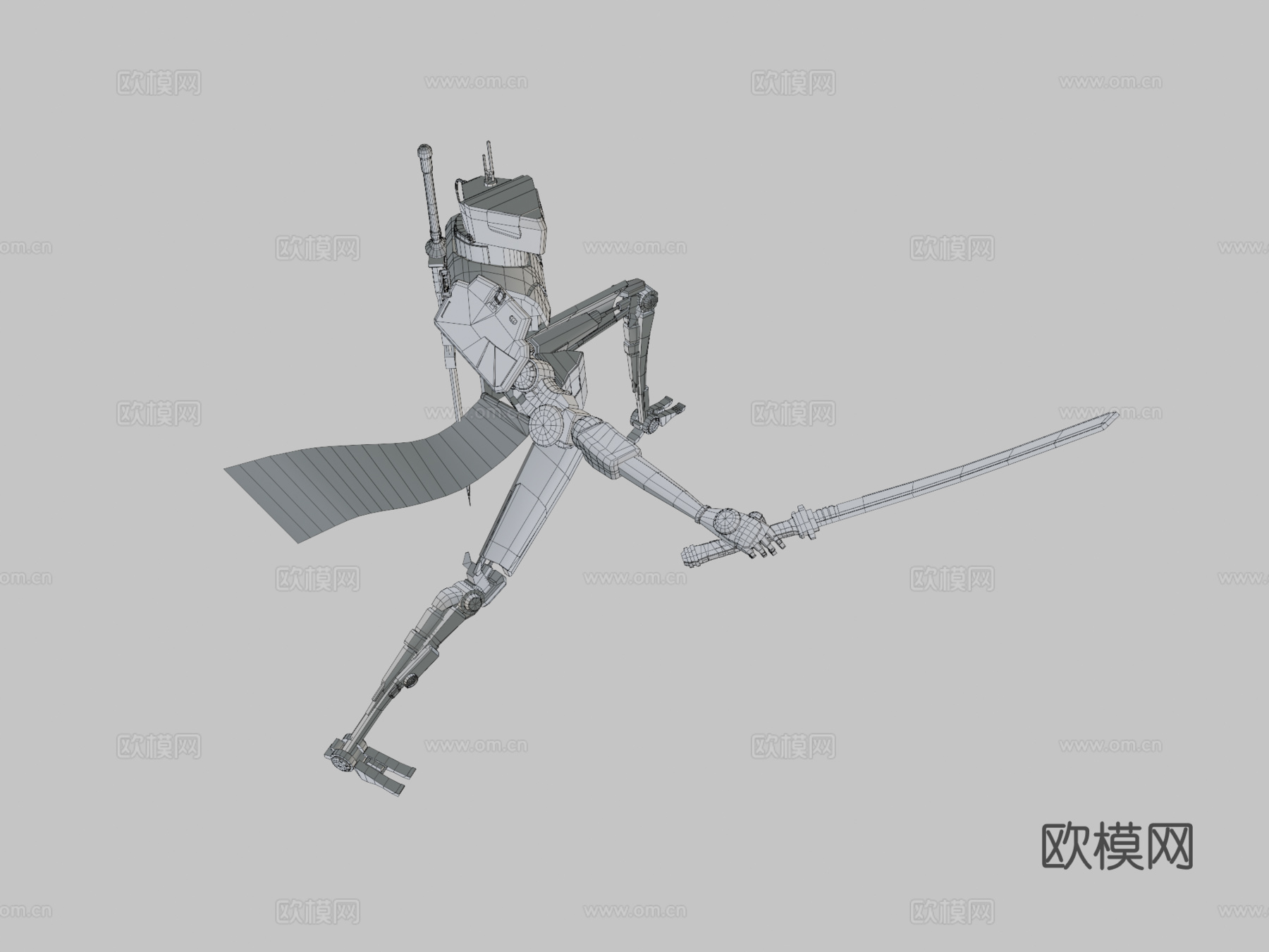 机器人武士 - サムライロボット -3d模型下载（渲染图2）