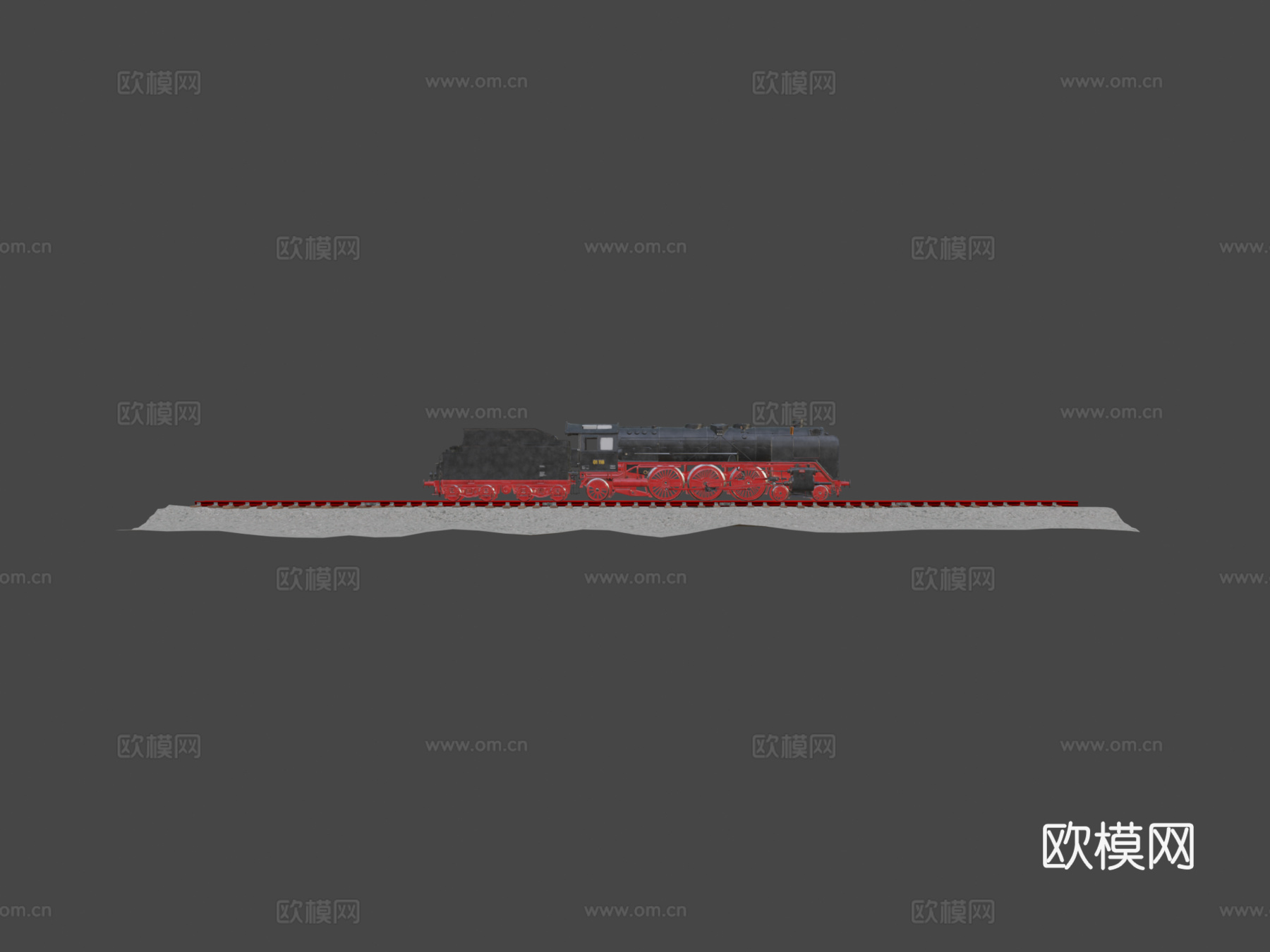 BR 01德国蒸汽机车3d模型下载（渲染图6）