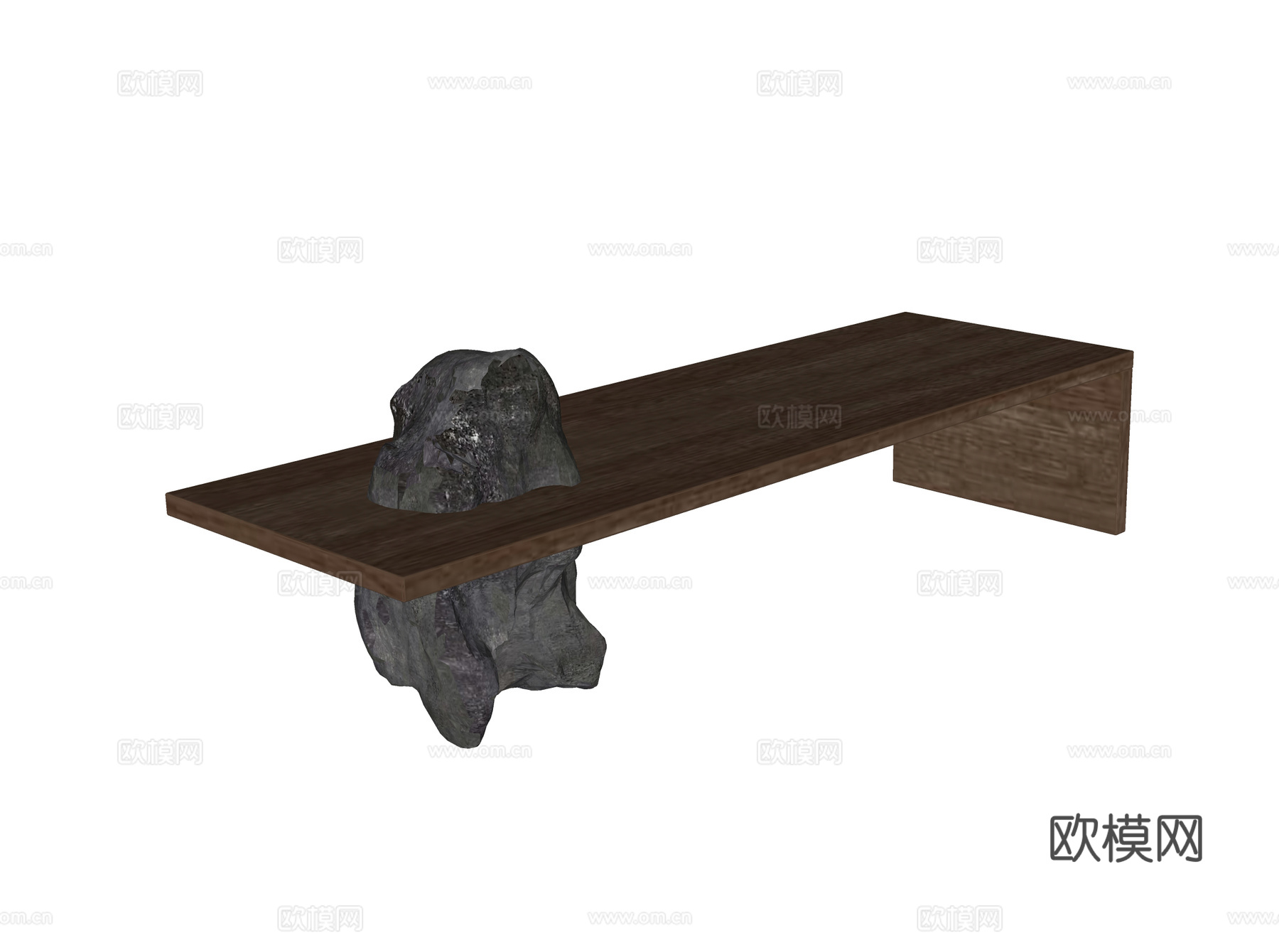 现代长凳su模型
