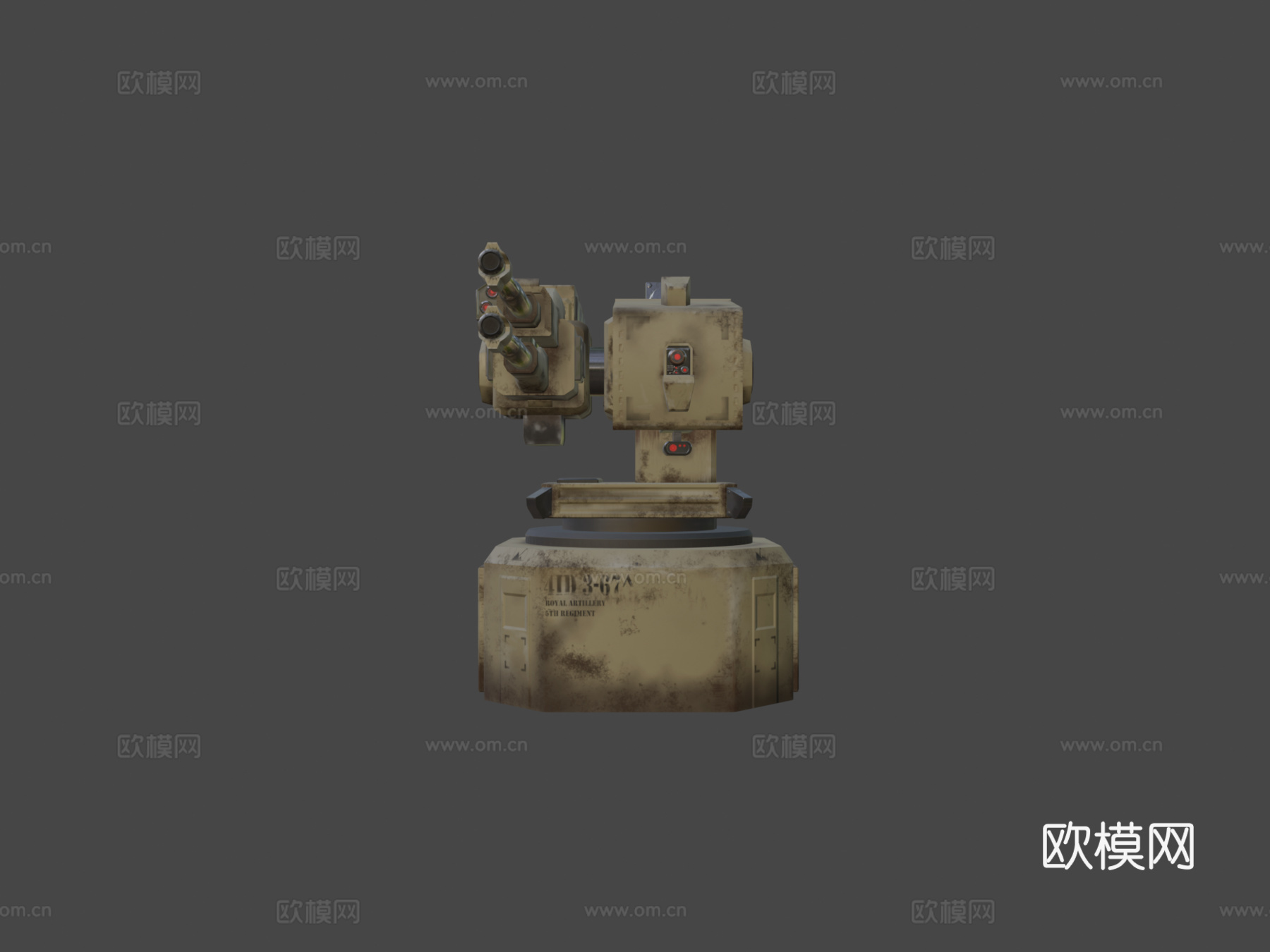 哨兵炮塔 - '达尔文'自动加农炮3d模型下载（渲染图5）