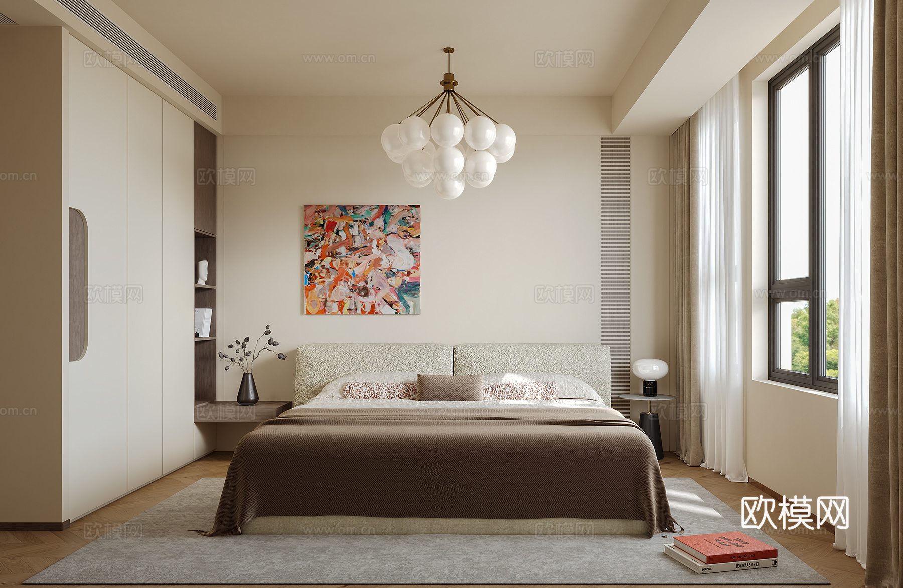 中古风卧室su模型