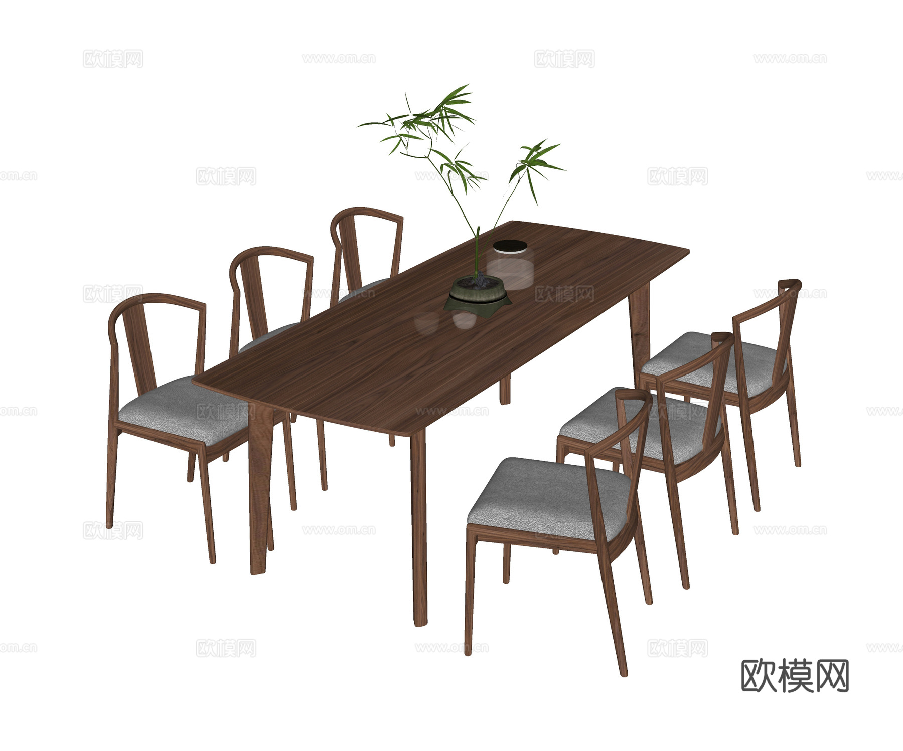 现代餐桌椅 餐椅su模型