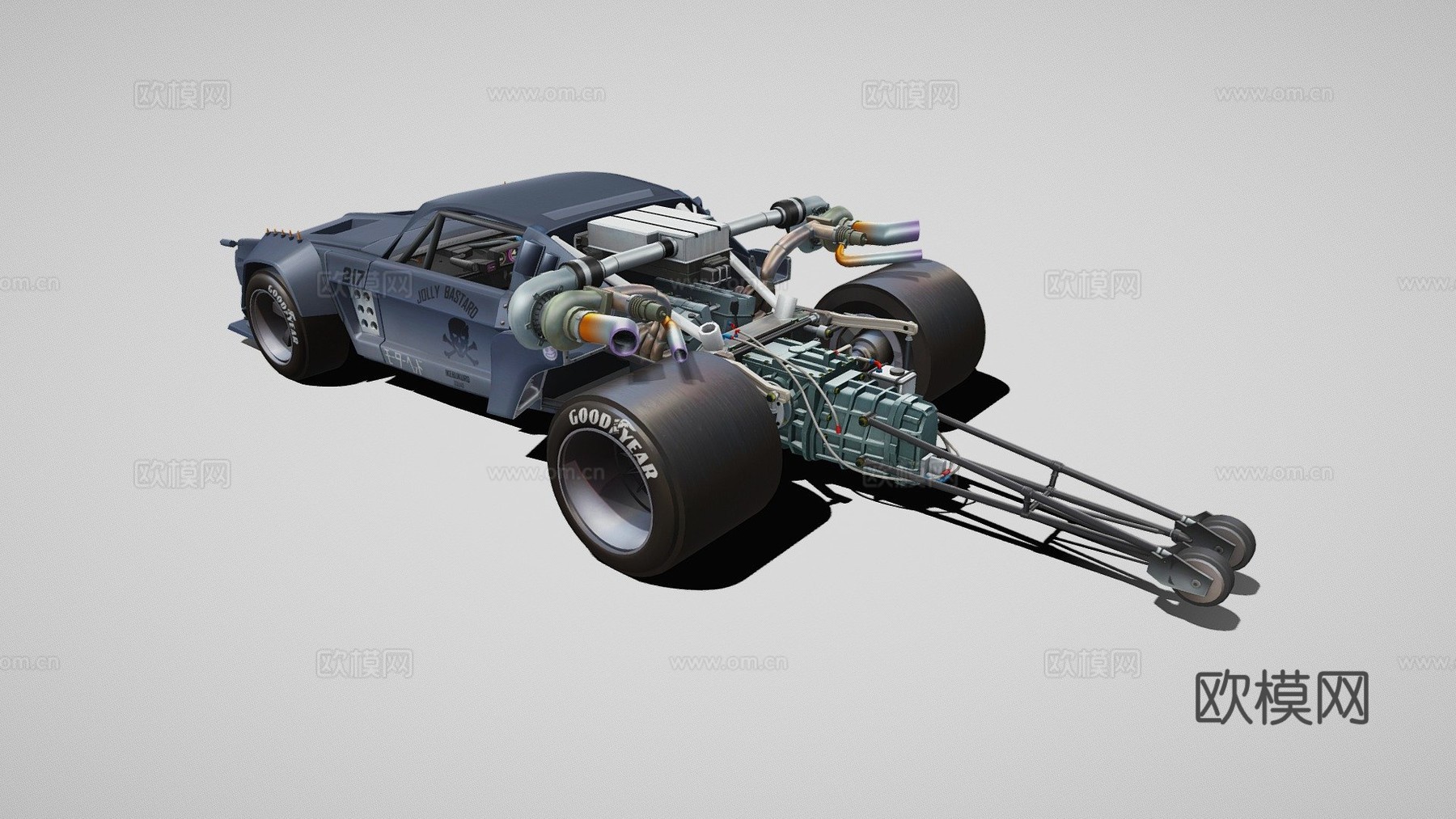小丑的汽车3d模型下载（渲染图1）