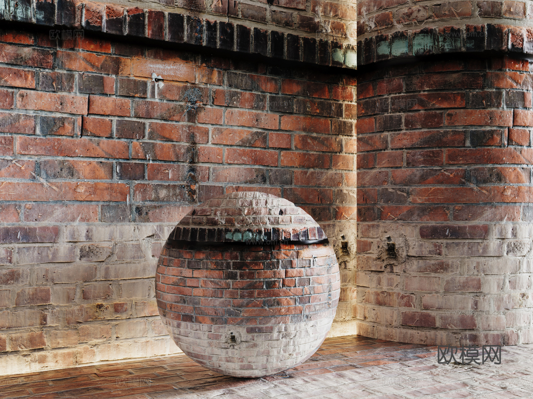 现代砖墙 红砖墙 仿古砖墙 文化砖墙 工业砖墙su模型