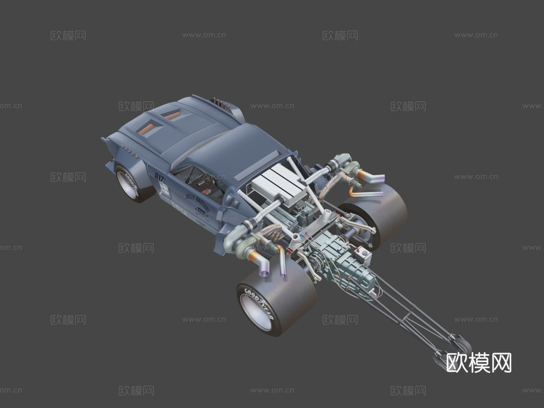 小丑的汽车3d模型下载（渲染图8）