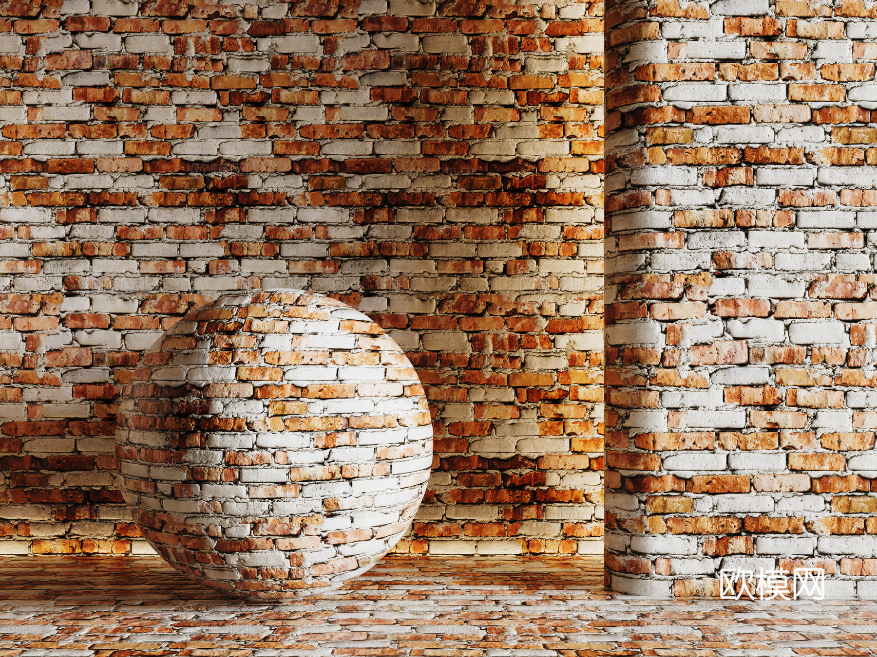 现代砖墙 红砖墙 仿古砖墙 文化砖墙 工业砖墙su模型