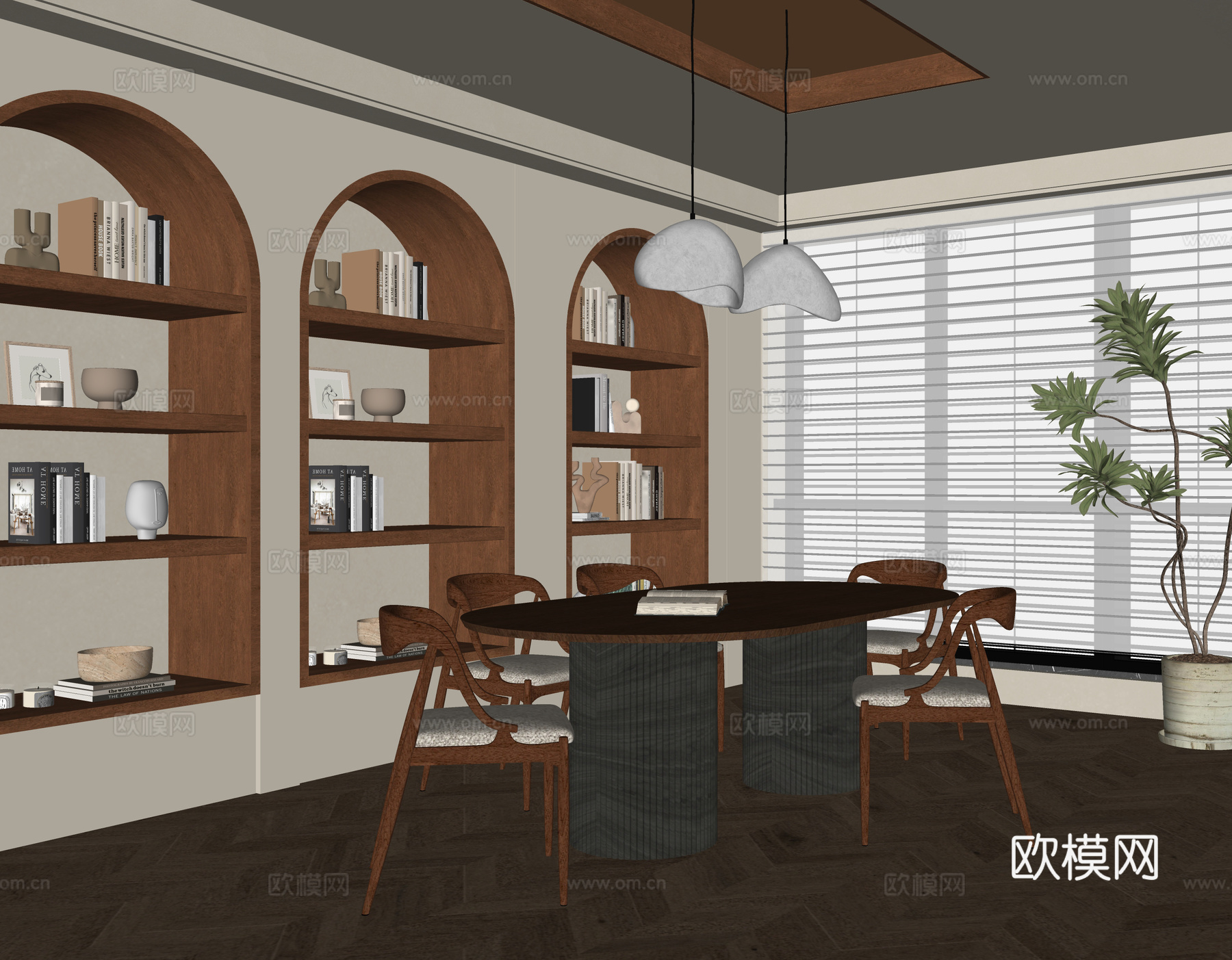现代餐厅su模型