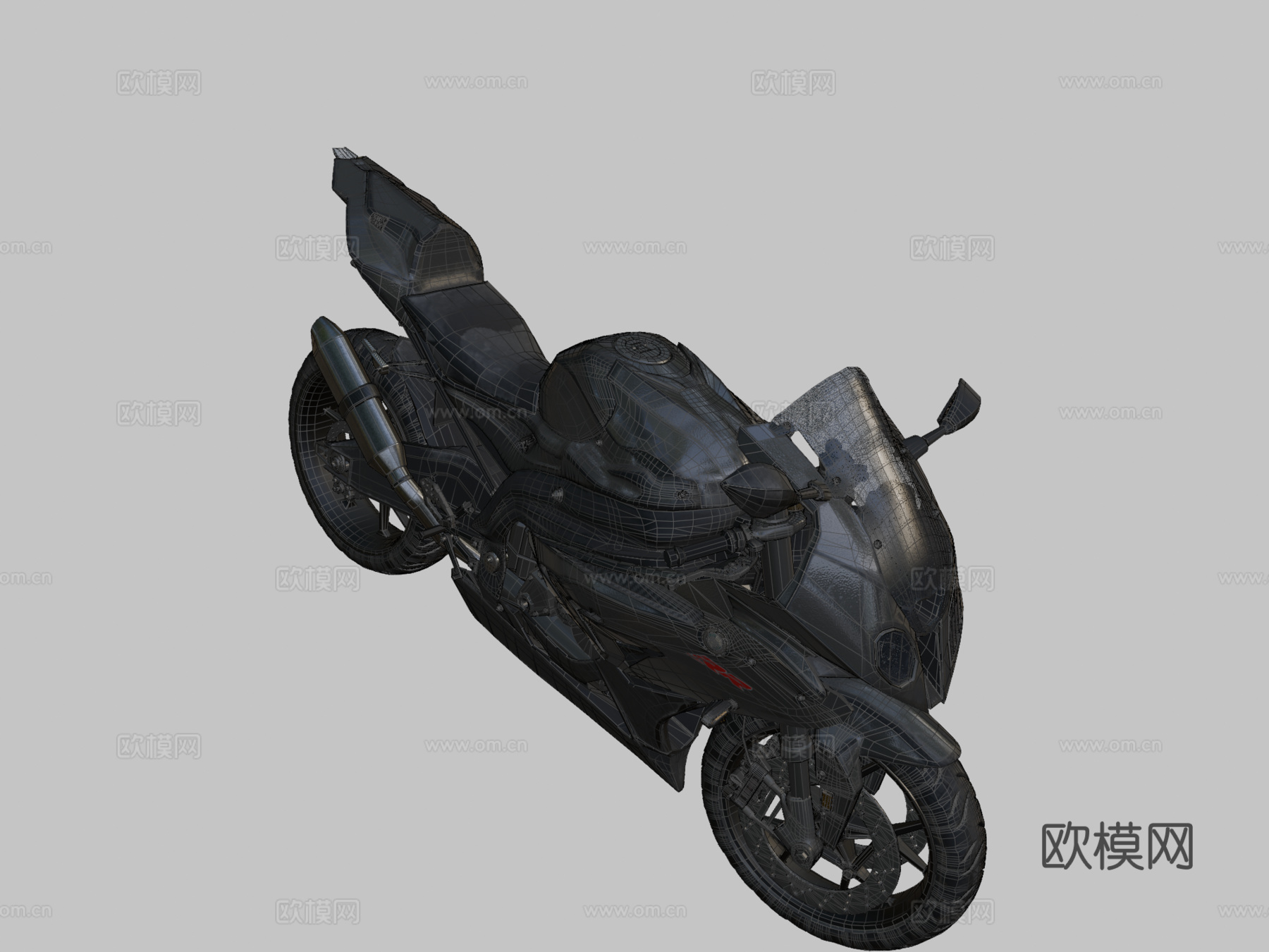 宝马S1000 RR摩托车3d模型下载（渲染图2）