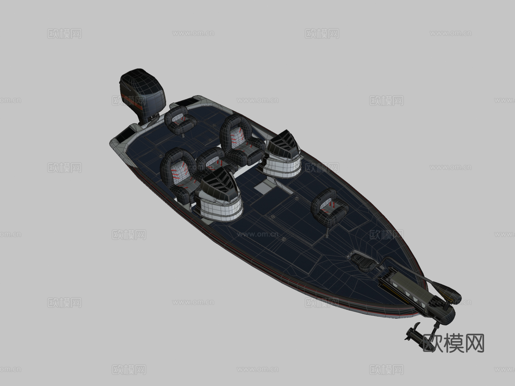 低音船3d模型下载（渲染图2）