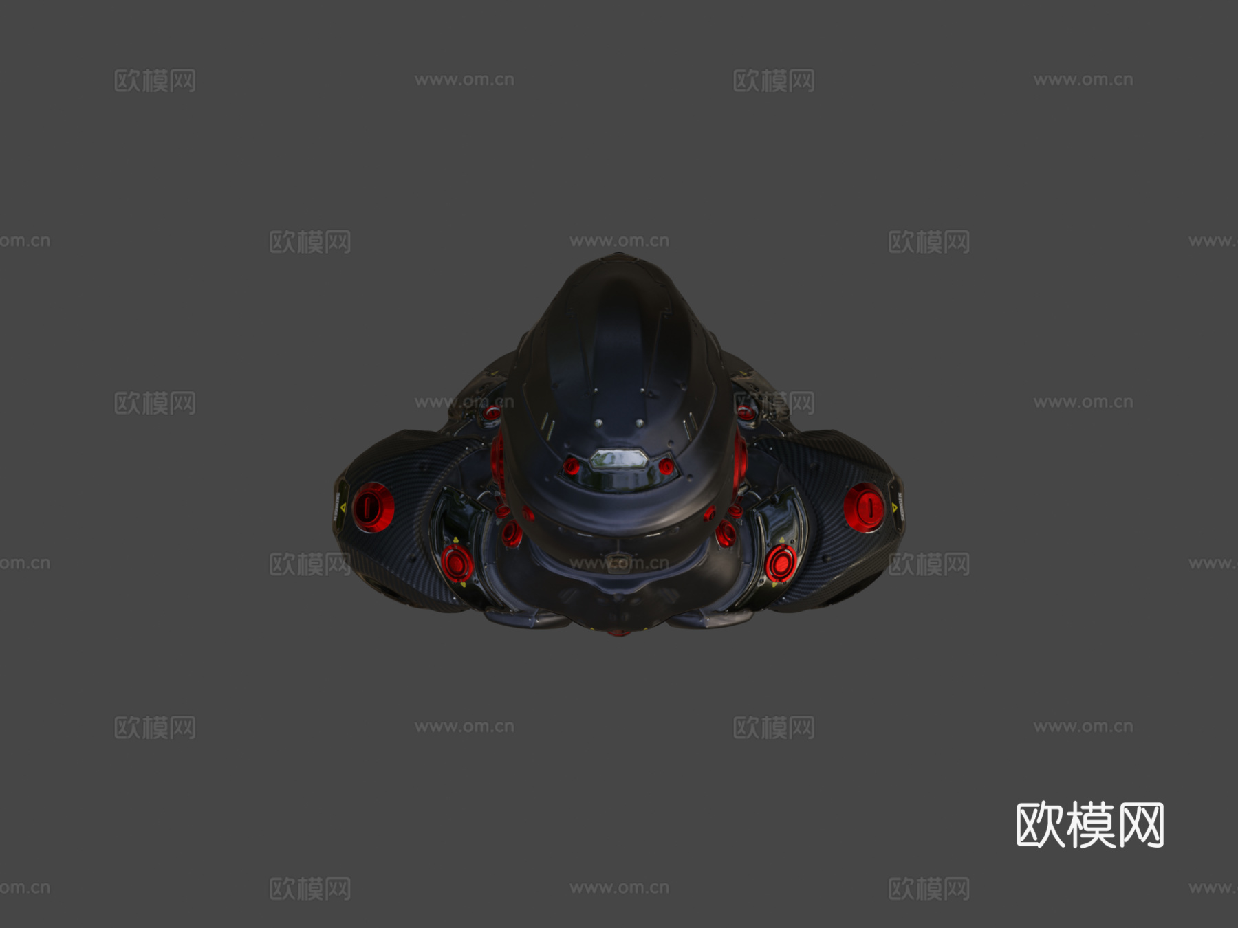 科幻飞梭半身像3d模型下载（渲染图5）