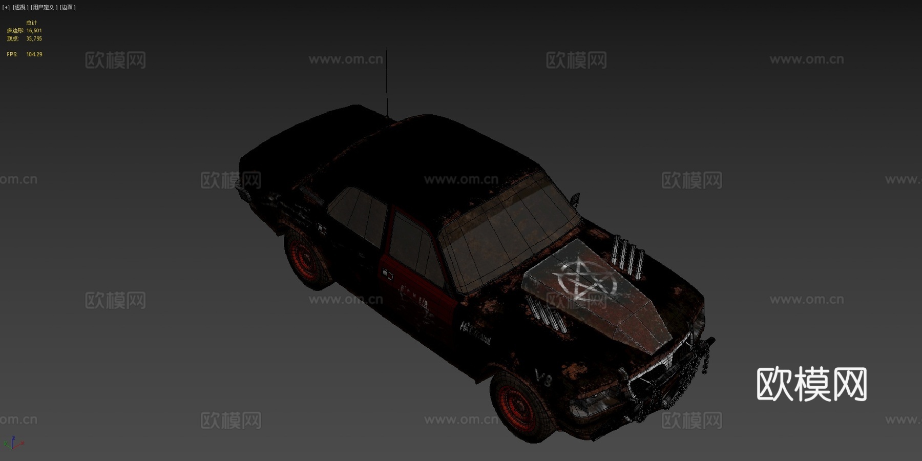 后苏联死亡汽车3d模型下载（渲染图4）